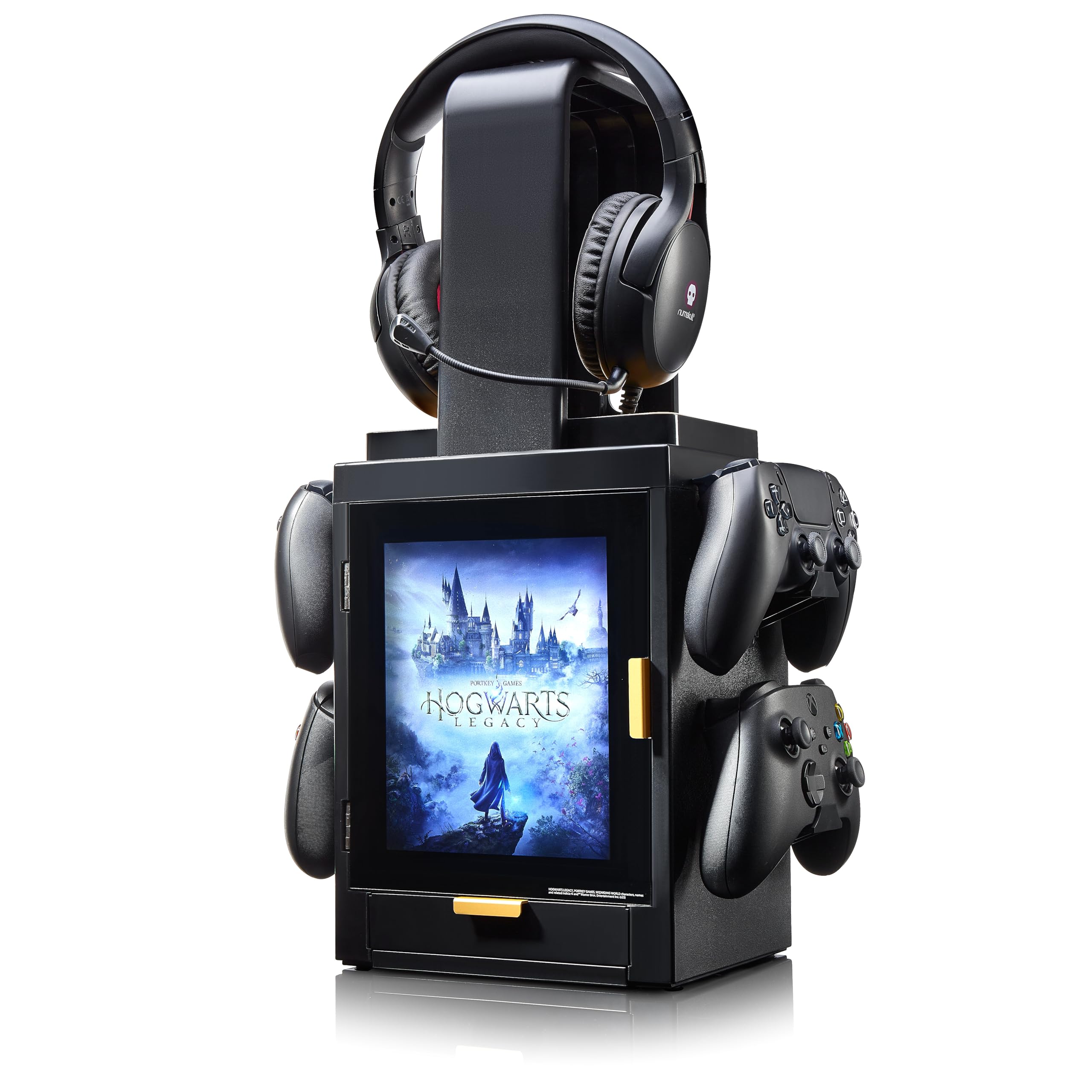 Numskull Official Hogwarts Legacy LED Light Gaming Locker, Controller Holder & Headset Stand for PS4/PS5 & Xbox Series X|S - Mul