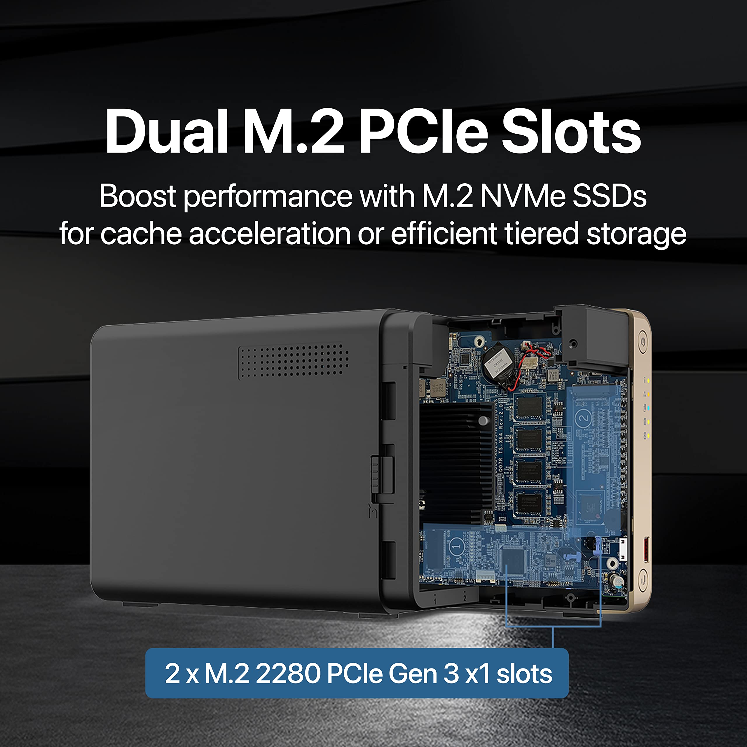 Qnap Ts 264 8G 24Wd Us 2 Bay High Performance Desktop Nas With 4Tb Storage Capacity, Preconfigured Raid1 Wd Red Plus Hdd Bundle