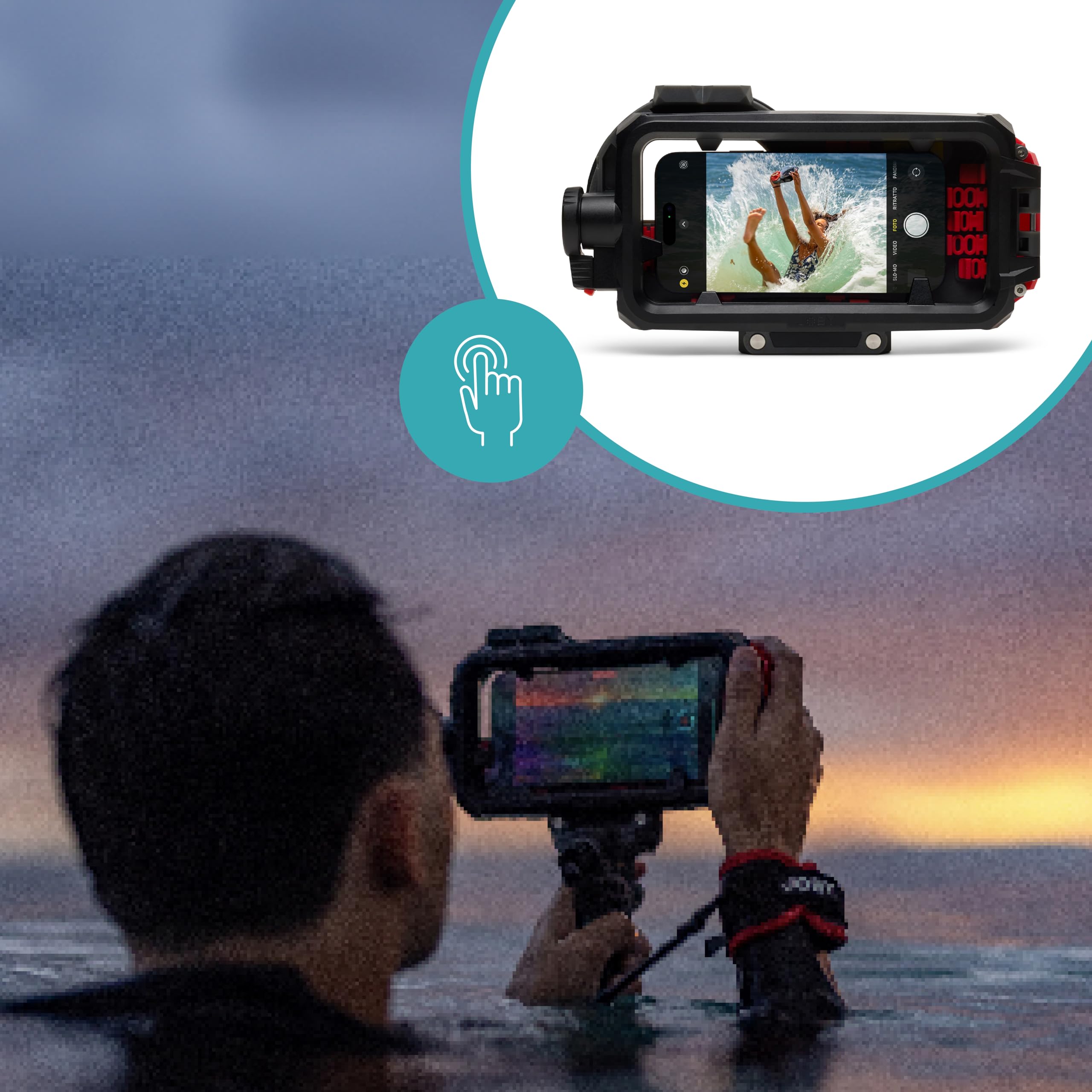 Joby Seapal, Waterproof Smartphone Case Up To 10M/33Ft,For Underwater Action Content Creation Videography Photography Surfing Sn