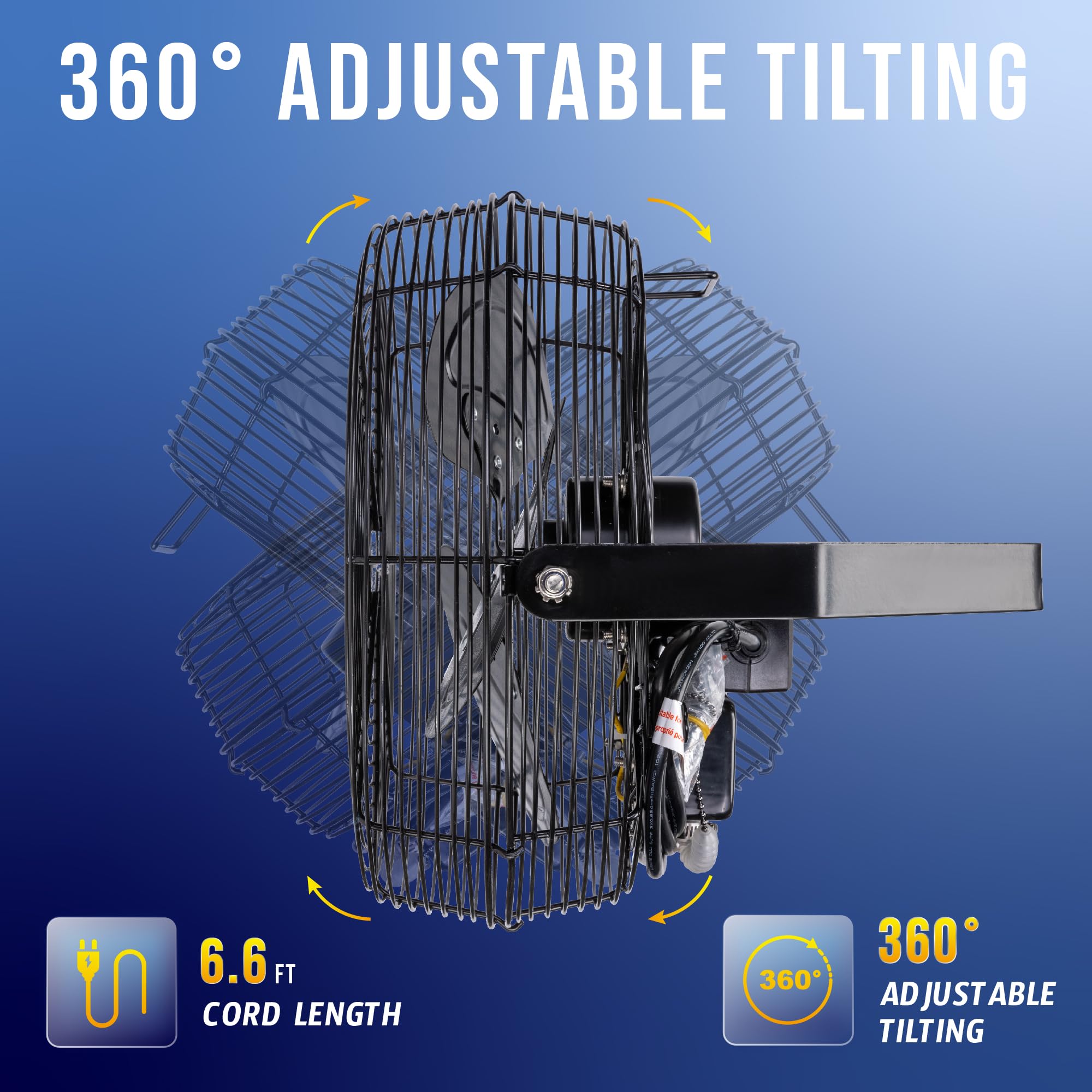 Tornado 12 Inch Outdoor Rated Ipx4 Water Resistant High Velocity Metal Industrial Wall Mount Fan For Commercial, Industrial, Res