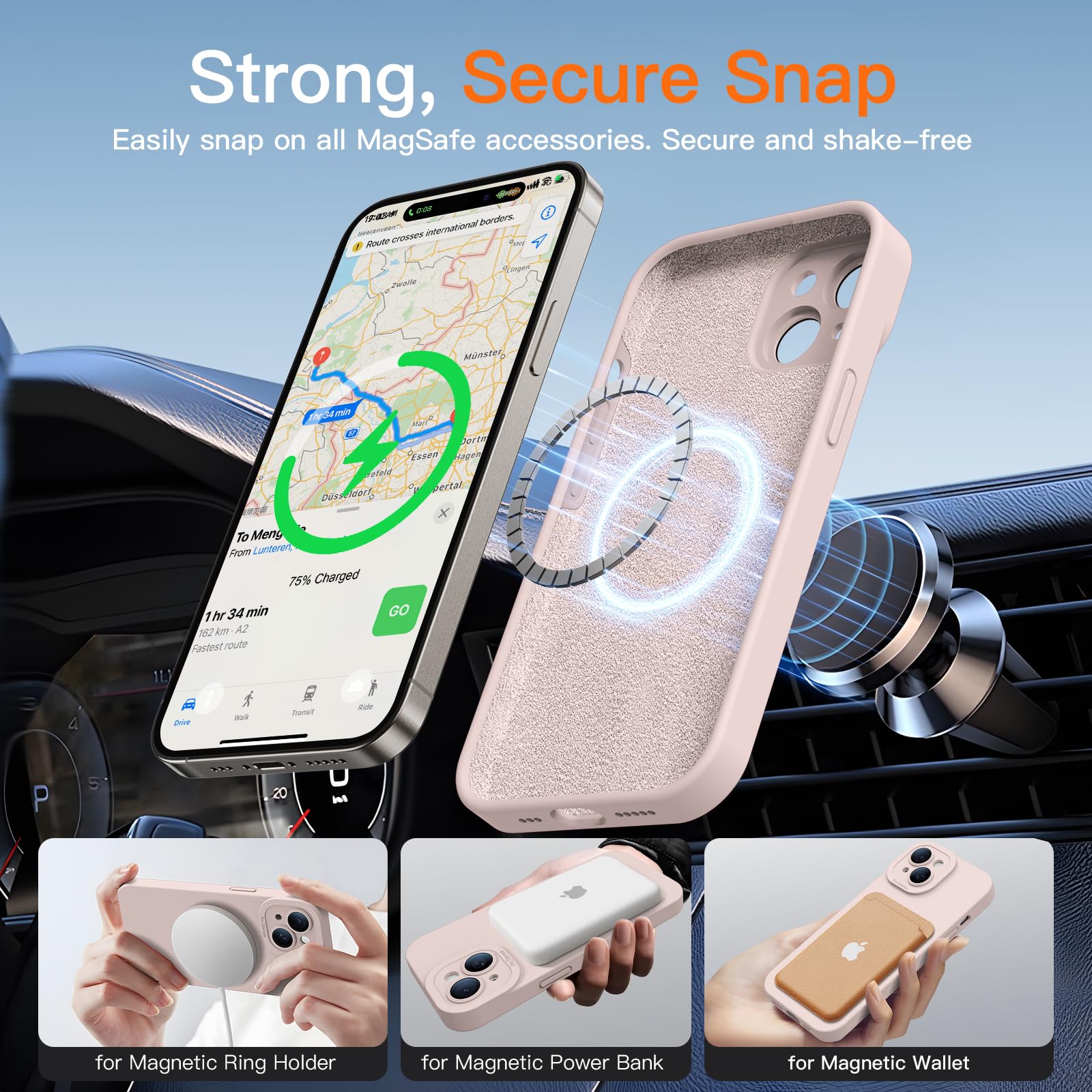 Magnetic For Iphone 15 Case With Screen Protector   Wireless Charging Compatible   Upgraded Camera Protection   Silicone Shockpr