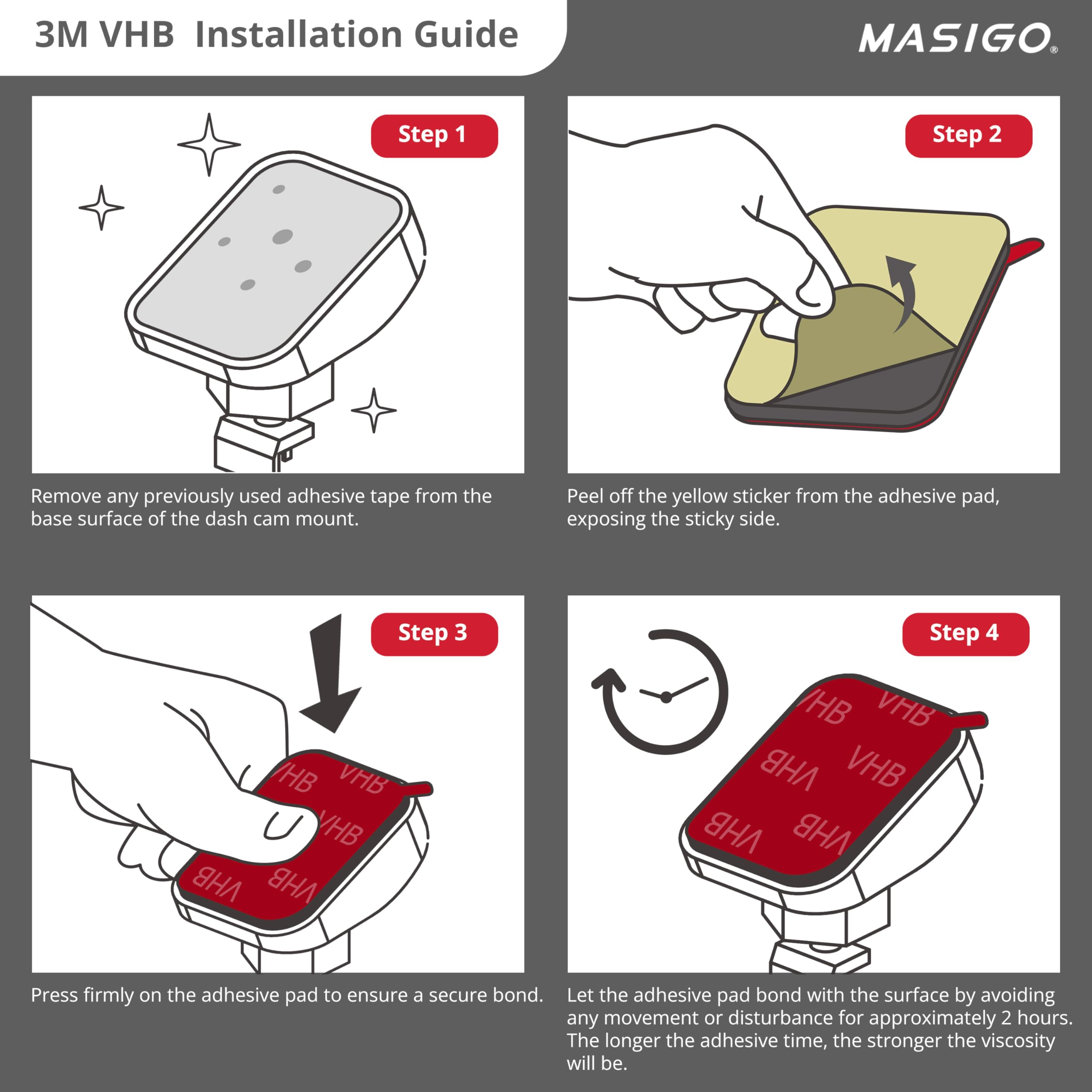 3M Vhb Double Sided Sticker Adhesive Pad And Car Windshield Electrostatic Film For Mounting Dash Cam