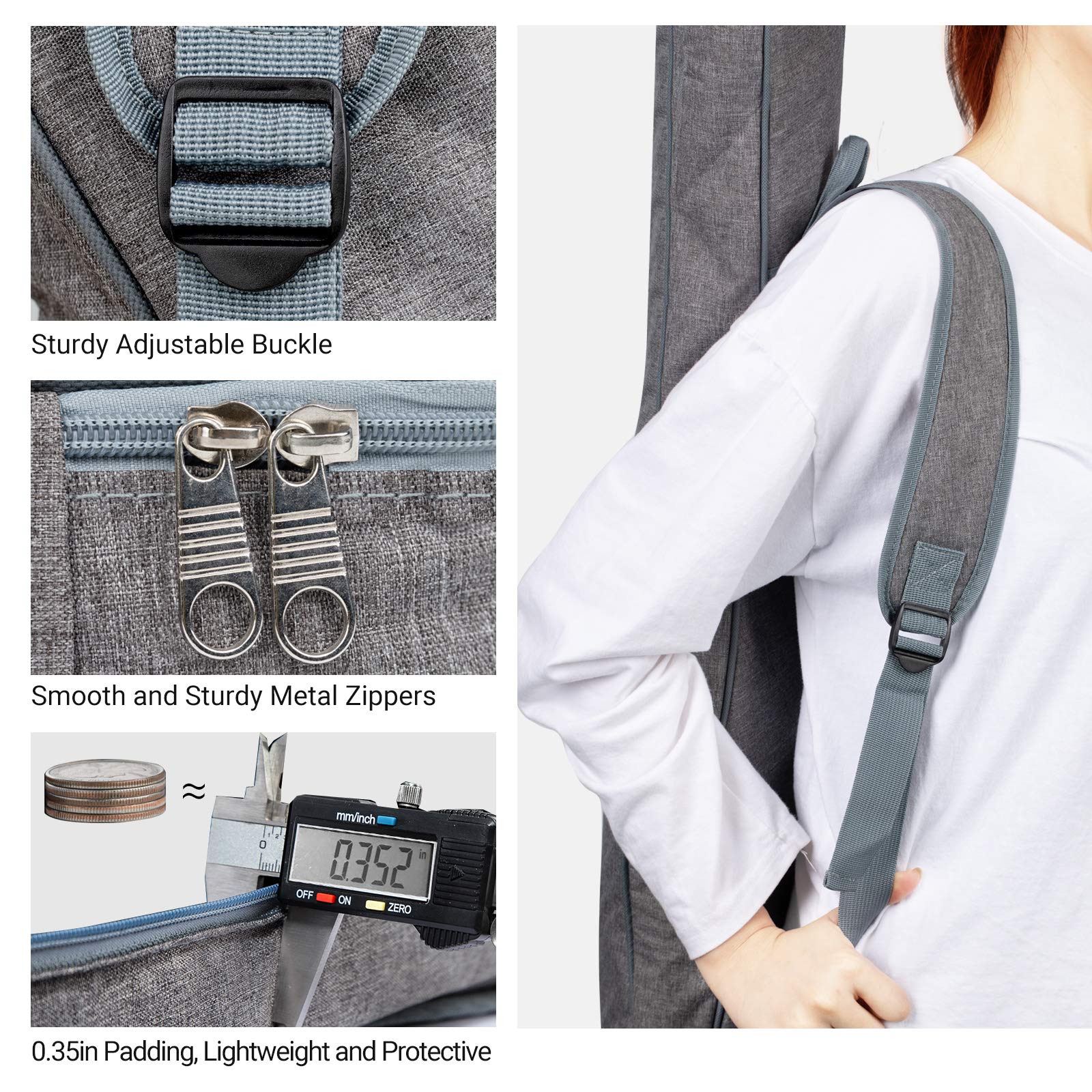 Cahaya Electric Guitar Bag Padded Electric Guitar Gig Bag Case 0.35In Padding Dual Adjustable Shoulder Strap Electric Guitar Cas