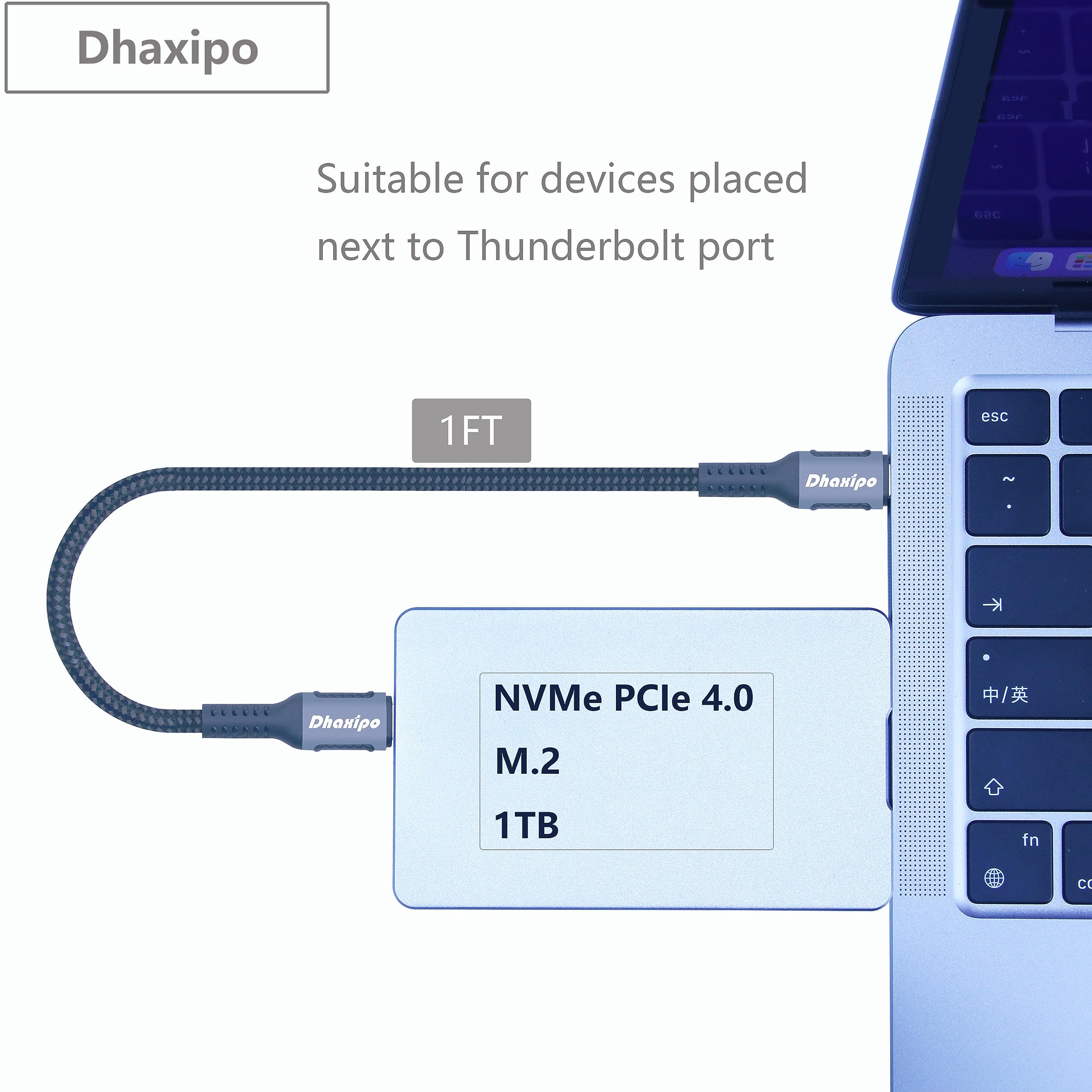 Usb 4 For Thunderbolt 4 Cable 0.3M/1Ft, 40 Gbps Data Transfer With 240W And 4K@144Hz 5K@ 60Hz Or 8K@30Hz,Compatible With Thunder