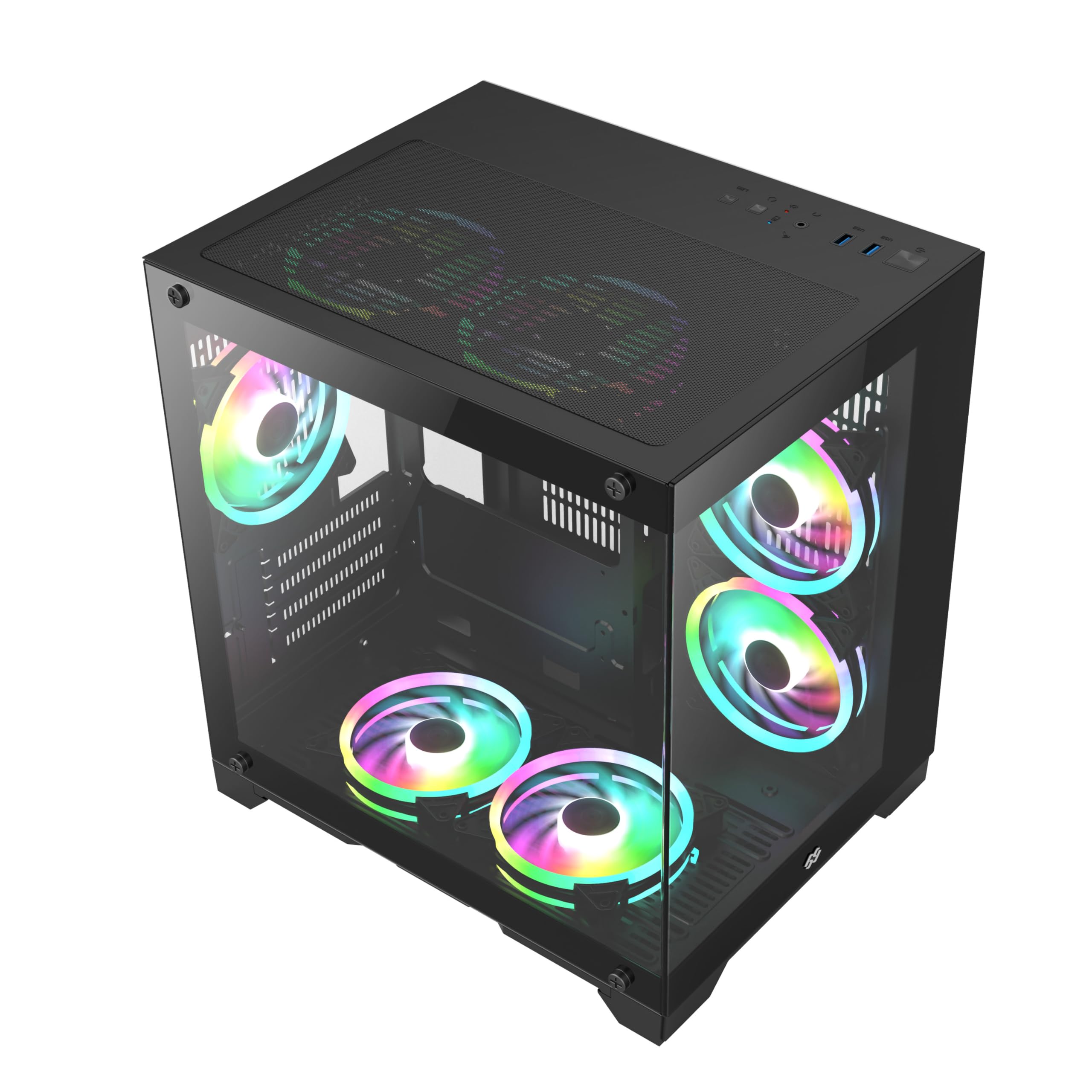 Bluegears Bgears B Pellucid Microatx Gaming Pc Case With Infinity Tempered Glass And Usb 3.0 X 2. (Fan Sold Separately)