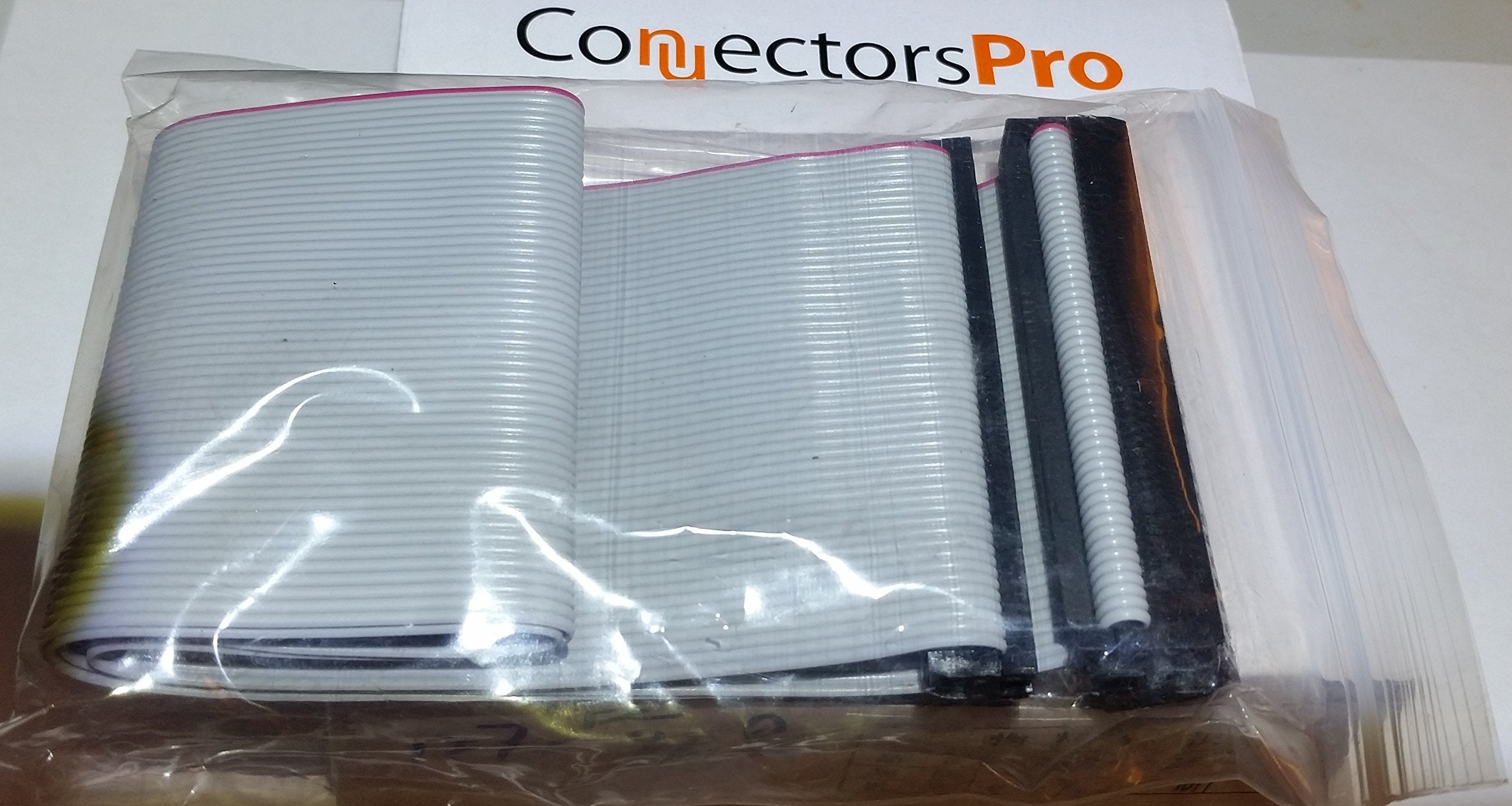 Connectors Pro SCSI-1 Internal Flat Ribbon Cable 3 Female 50-Pin Grey 24 Inches