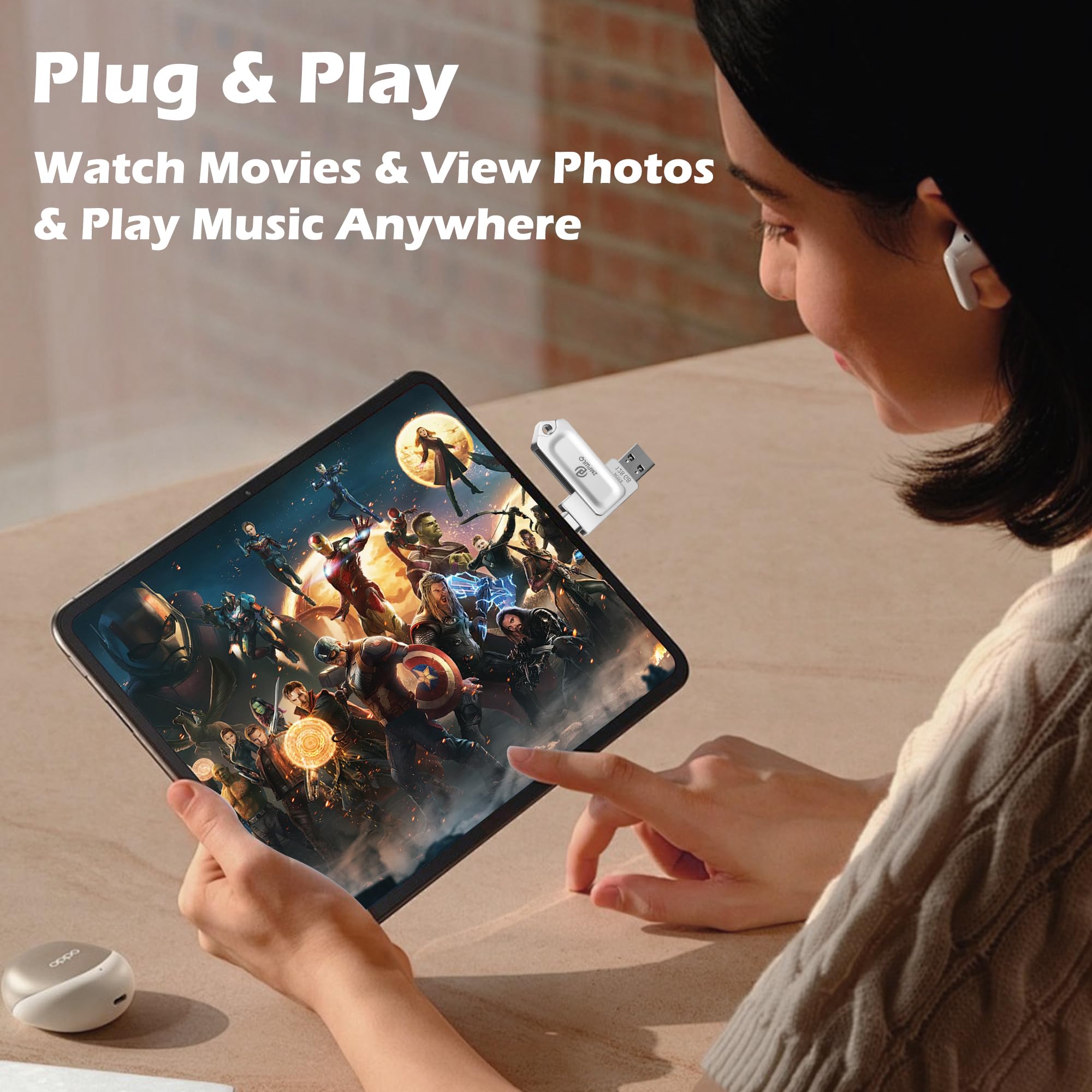 Photo Stick 256Gb For Iphone 15/Iphone 16/Ipad/Android/Computer Flash Drive Iphone External Storage Ipad Backup Stick Thumb Drive Storage Photo Saver Finder Usb C Memory Backup Photos,Videos,Contacts