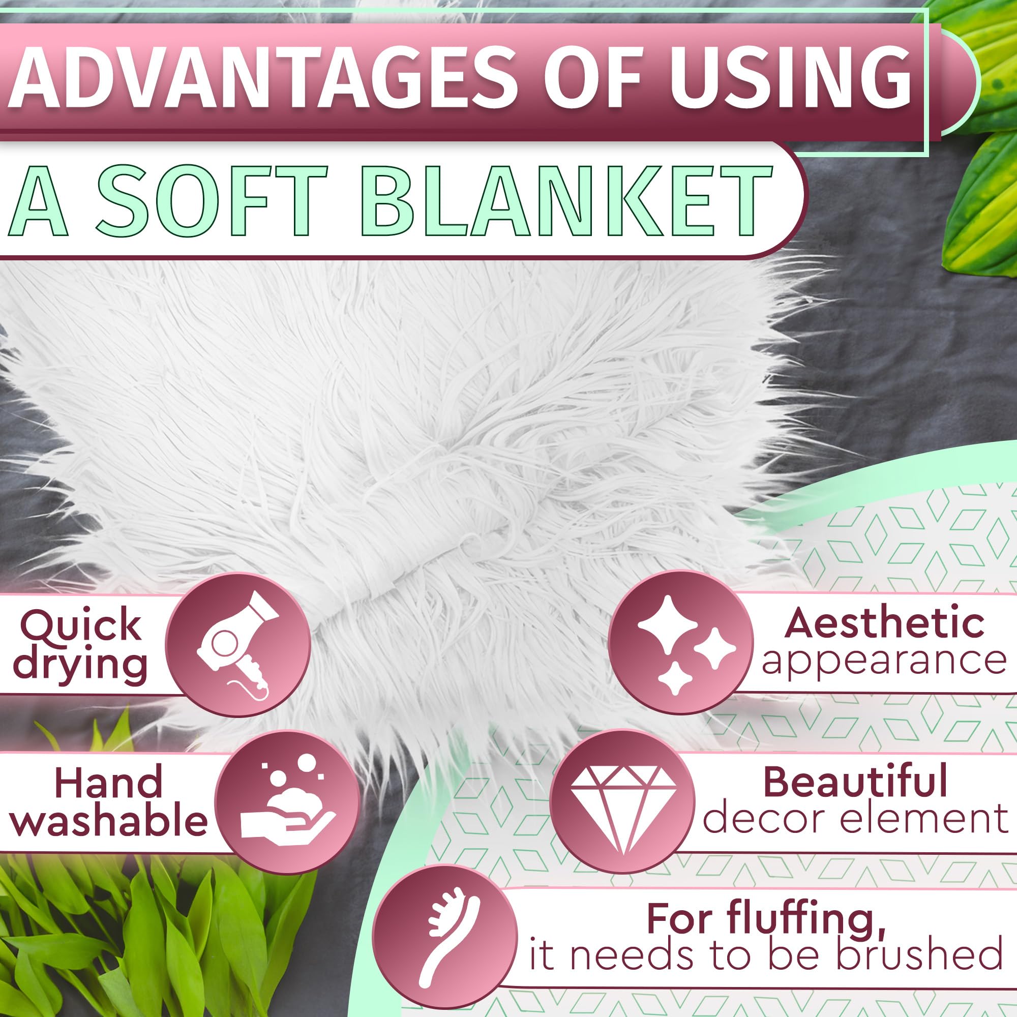 Dimrom Baby Photo Shoot Props White Fur Blanket   White Baby Blanket For Baby Girl Photoshoot Props Baby Boy Shower Photo Props