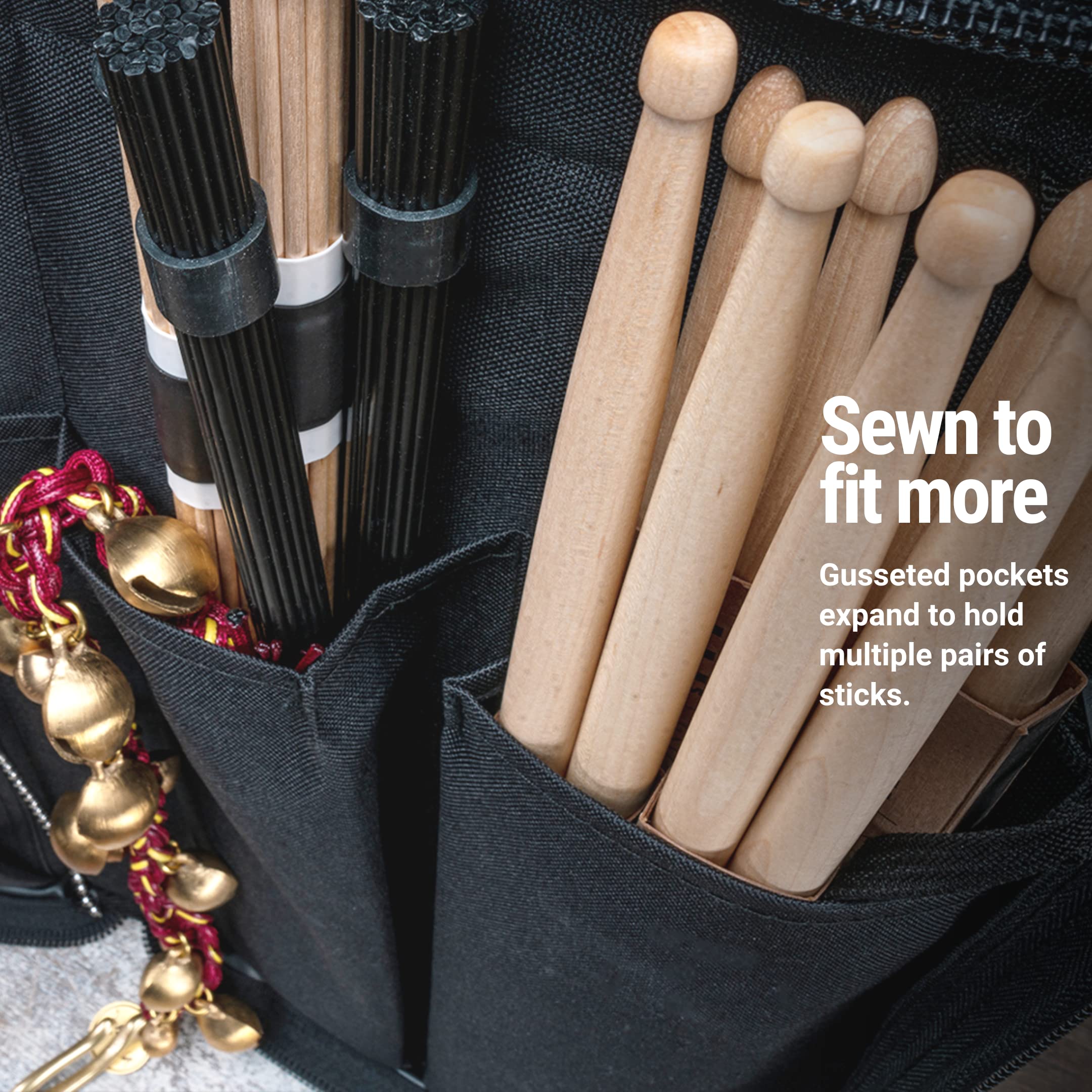 Meinl Cymbals Stick Professional Drumstick Sling Bag With Extra Wide Shape And Body Strap   Includes Floor Tom Hooks   Also For