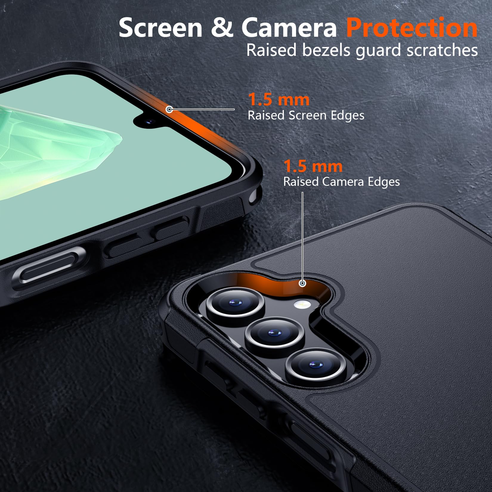 Spidercase For Samsung Galaxy A16 5G Case, [12 Ft Military Grade Drop Protection] 2 Pack[Tempered Glass Screen Protector + Camer