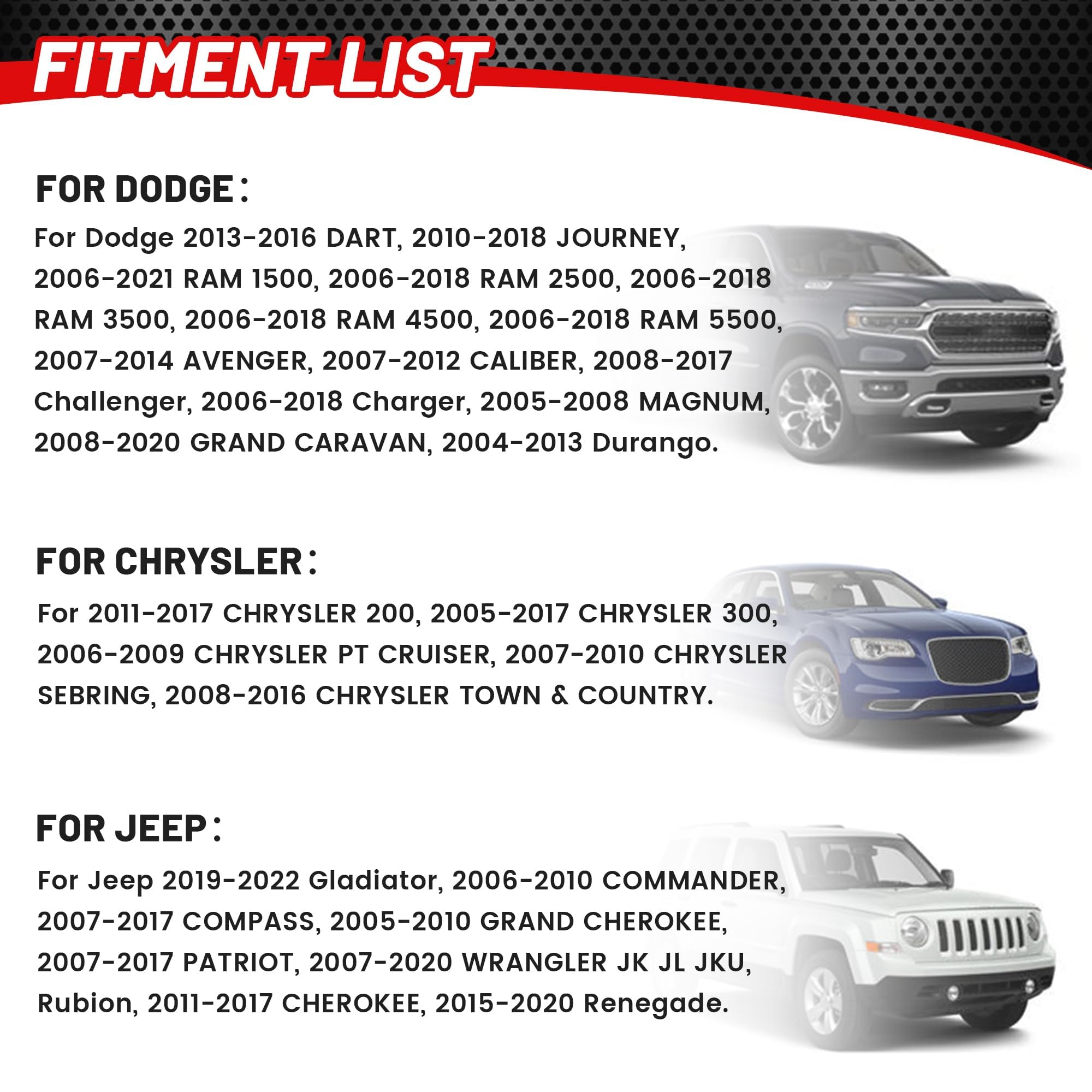 Red Wolf Front Dash Tweeters Speaker Wiring Harness Adapter Connector Plug Replacement For Dodge Ram Jeep Chrysler 2005 2022 Aft