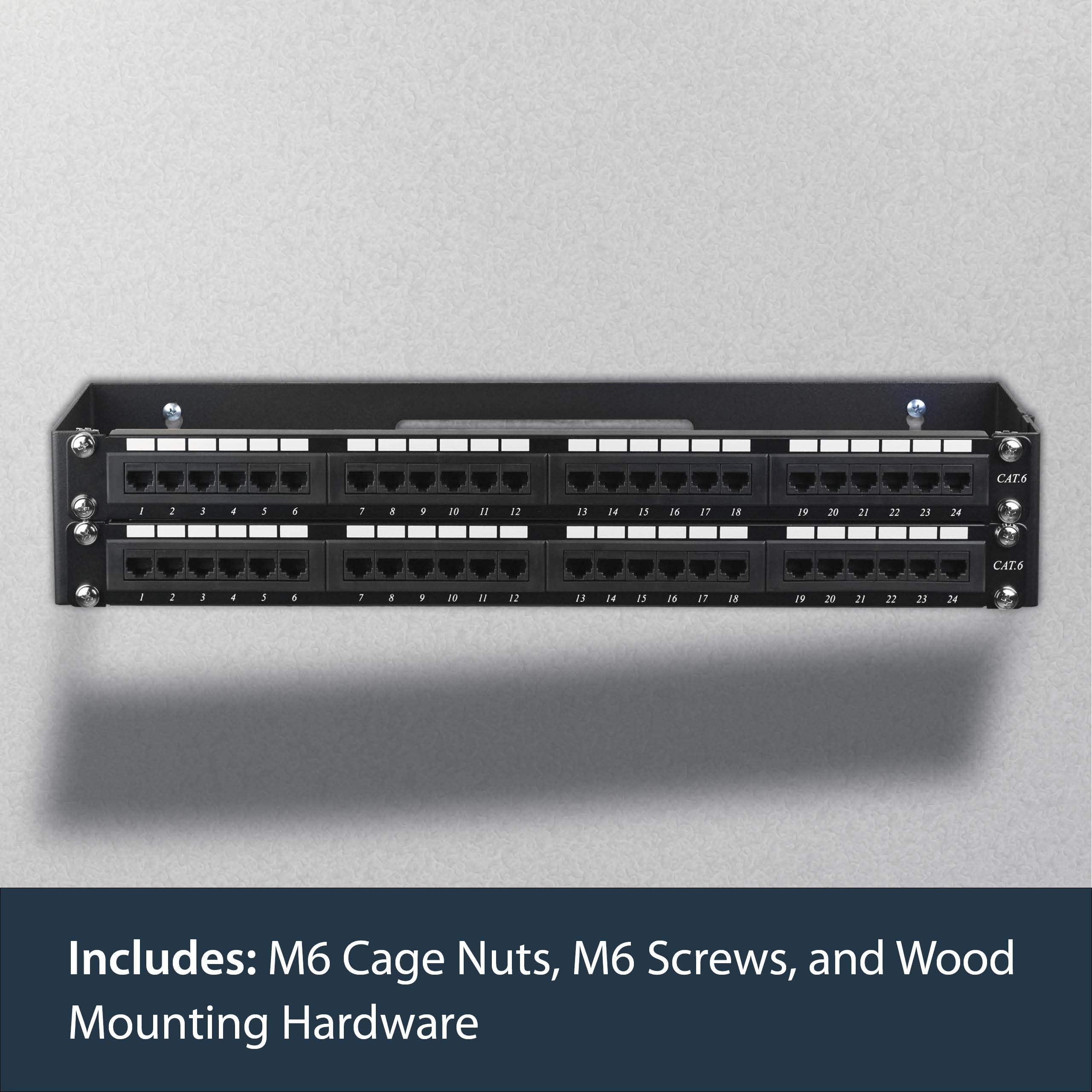 Startech.Com 2U Hinged Wall Mount Patch Panel Bracket   6 Inch Deep   19'' Patch Panel Swing Rack For Shallow Network Equipment