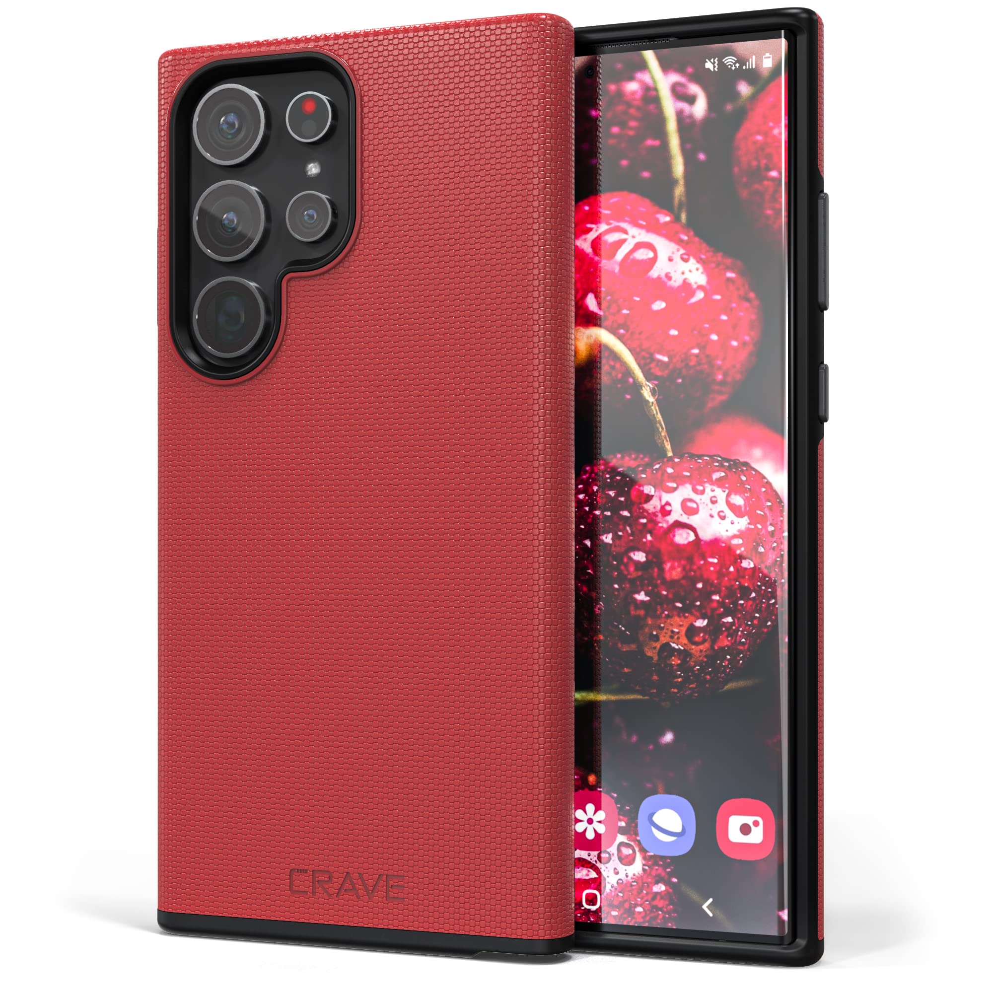 Crave for Samsung Galaxy S23 Ultra Case, Shockproof Protection Dual Layer Case for Samsung Galaxy S23 Ultra (6.8 inch) - Red