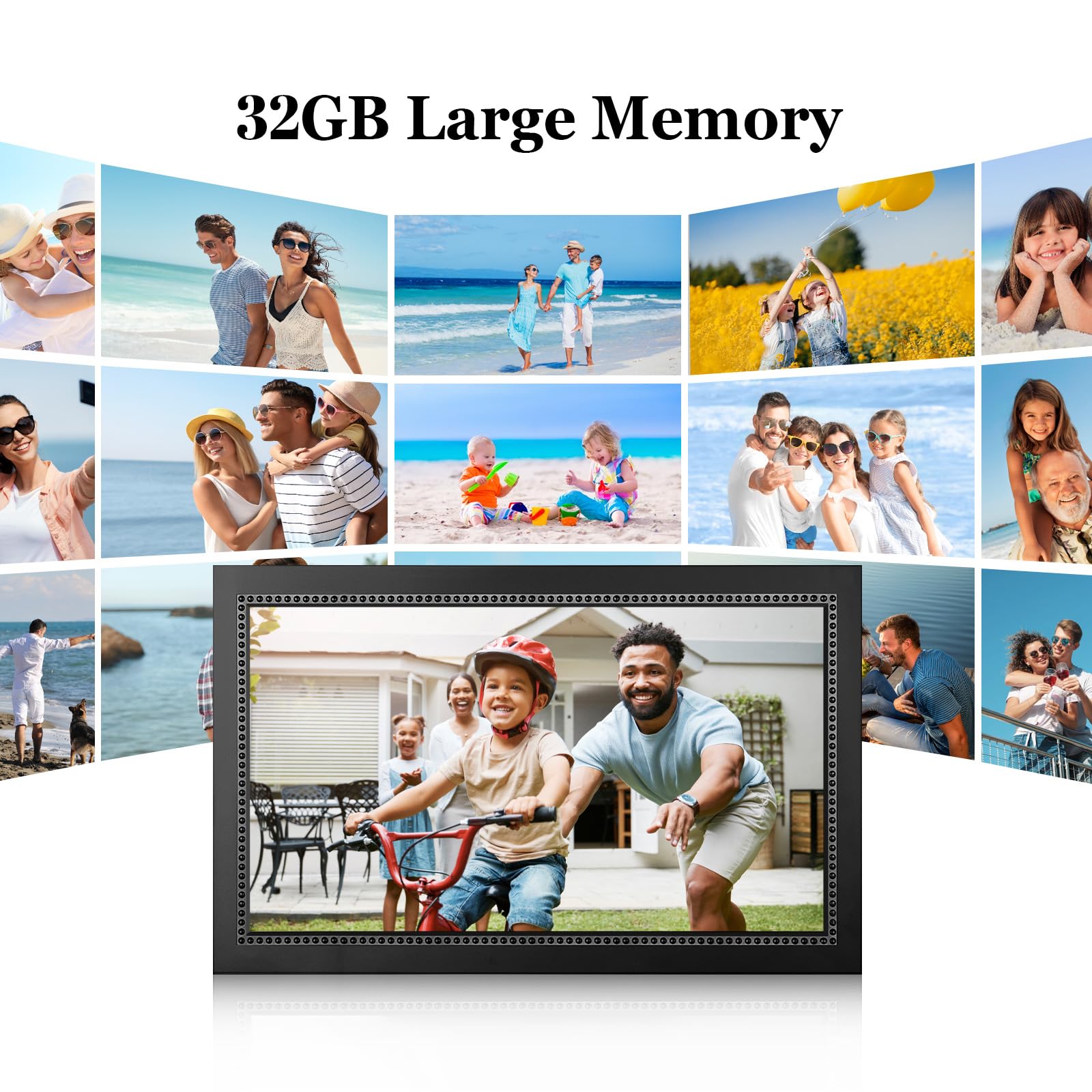 Ryesug Digital Picture Frame 15.6 Inch Wifi Smart Digital Photo Frame 32Gb Memory, Electronic Picture Frame Ips Hd Touch Screen,