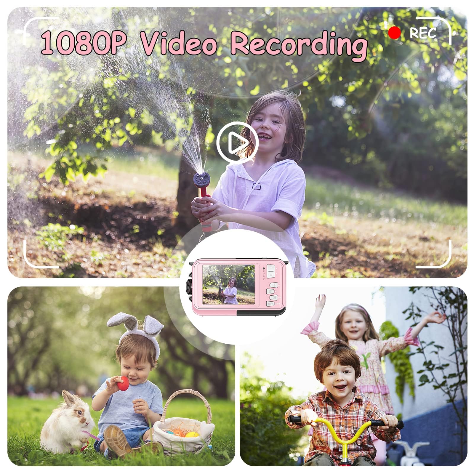 Underwater Camera With 32Gb Card Point And Shoot Waterproof Camera 10Ft 30Mp 1080P Fhd Video Compact Portable 16X Zoom Waterproo