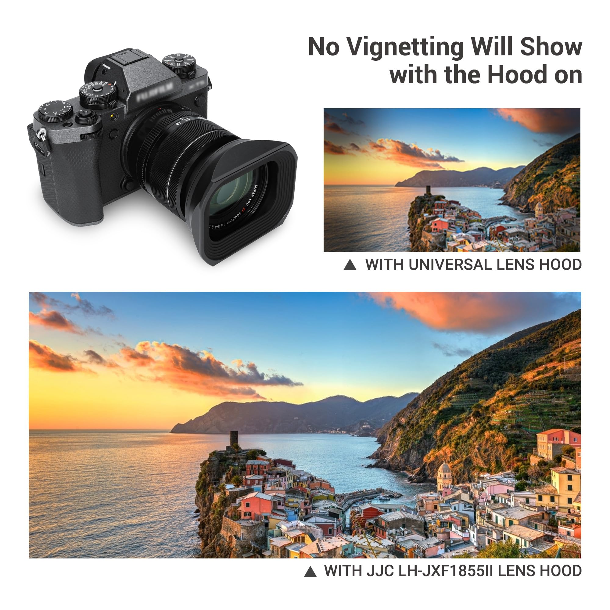 Metal Square Lens Hood With A Hood Cap For Fujifilm Fujinon Xf 14Mm F2.8 R & Fujinon Xf 18 55Mm F2.8 4 R Lm Ois On Fuji X T5 Xt5