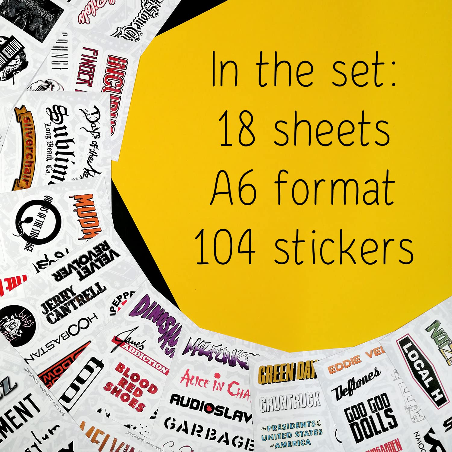 BulbaCraft 100Pcs Grunge Stickers, Waterproof Vinyl Decals, 90's Rock Music & Band Emblems, Gifts for Men & Women