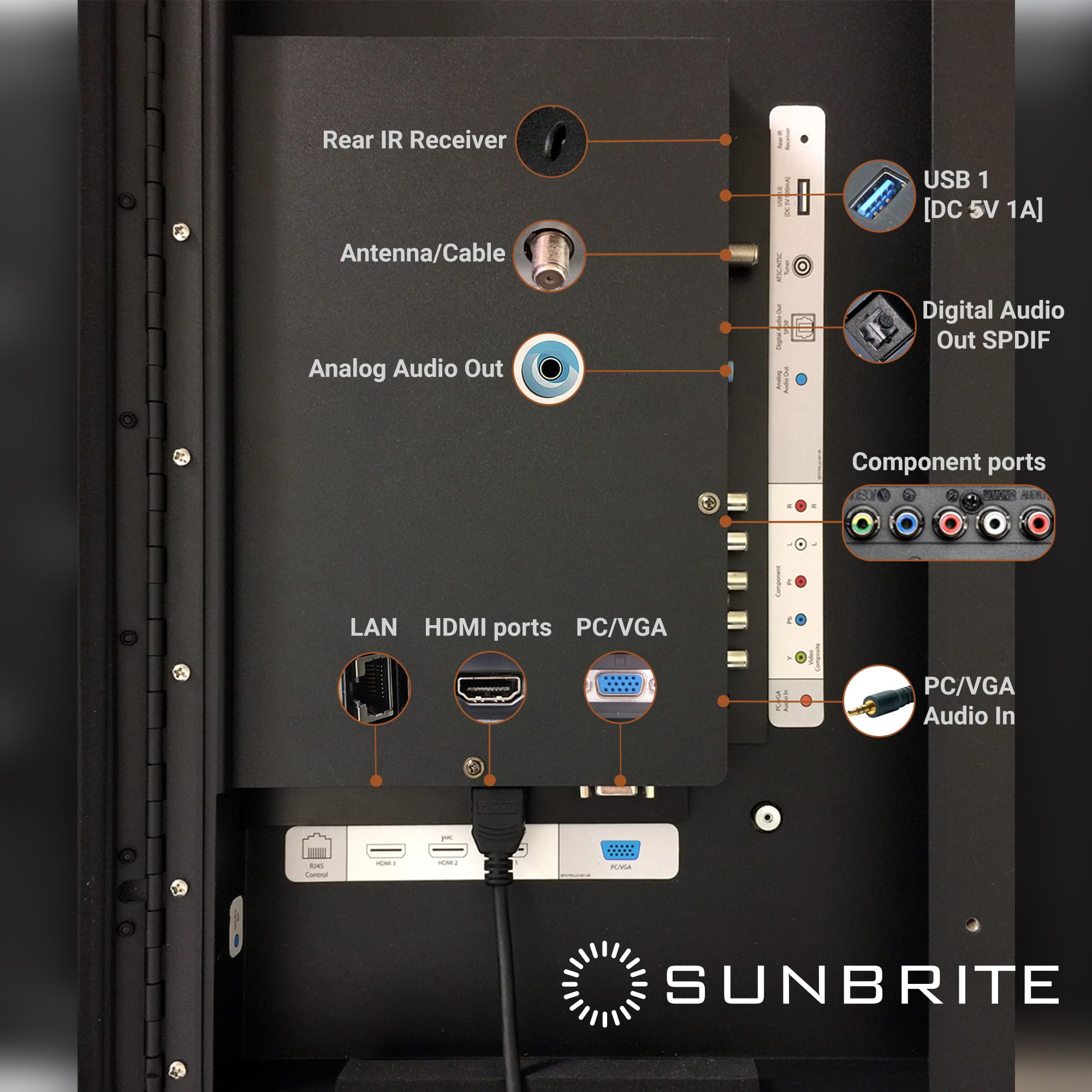 Sunbrite Veranda 2 Series 55 Inch Full Shade Outdoor Tv | 4K Ultra Hd Hdr Led Weatherproof Television   Direct Lit Led Screen Wi