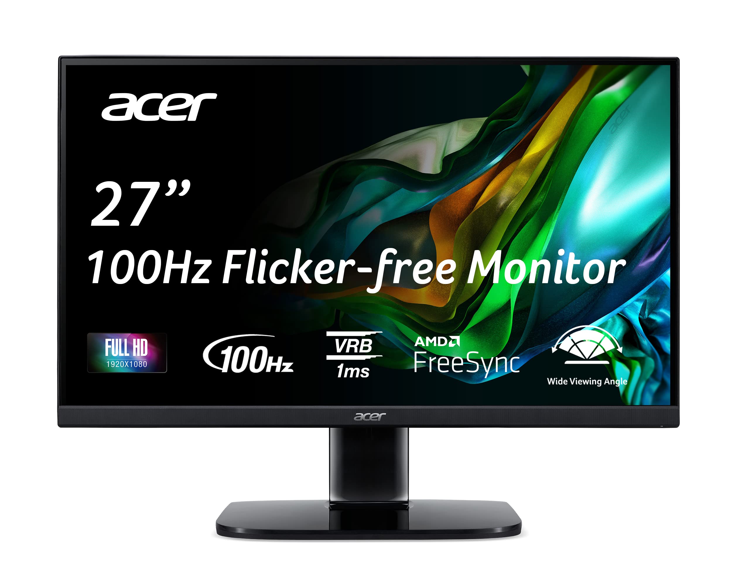 Acer Kb272 Ebi 27'' Ips Full Hd (1920 X 1080) Zero Frame Gaming Office Monitor | Amd Freesync Technology | Up To 100Hz Refresh |