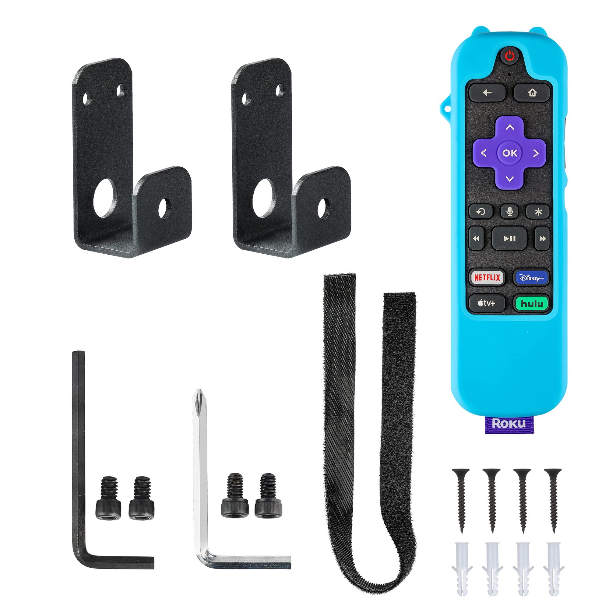 Wabracket Wall Mount Bracket For Roku Streambar,Roku Smart Soundbar, Sturdy Soundbar Holder For Roku, With Silicone Remote Cover