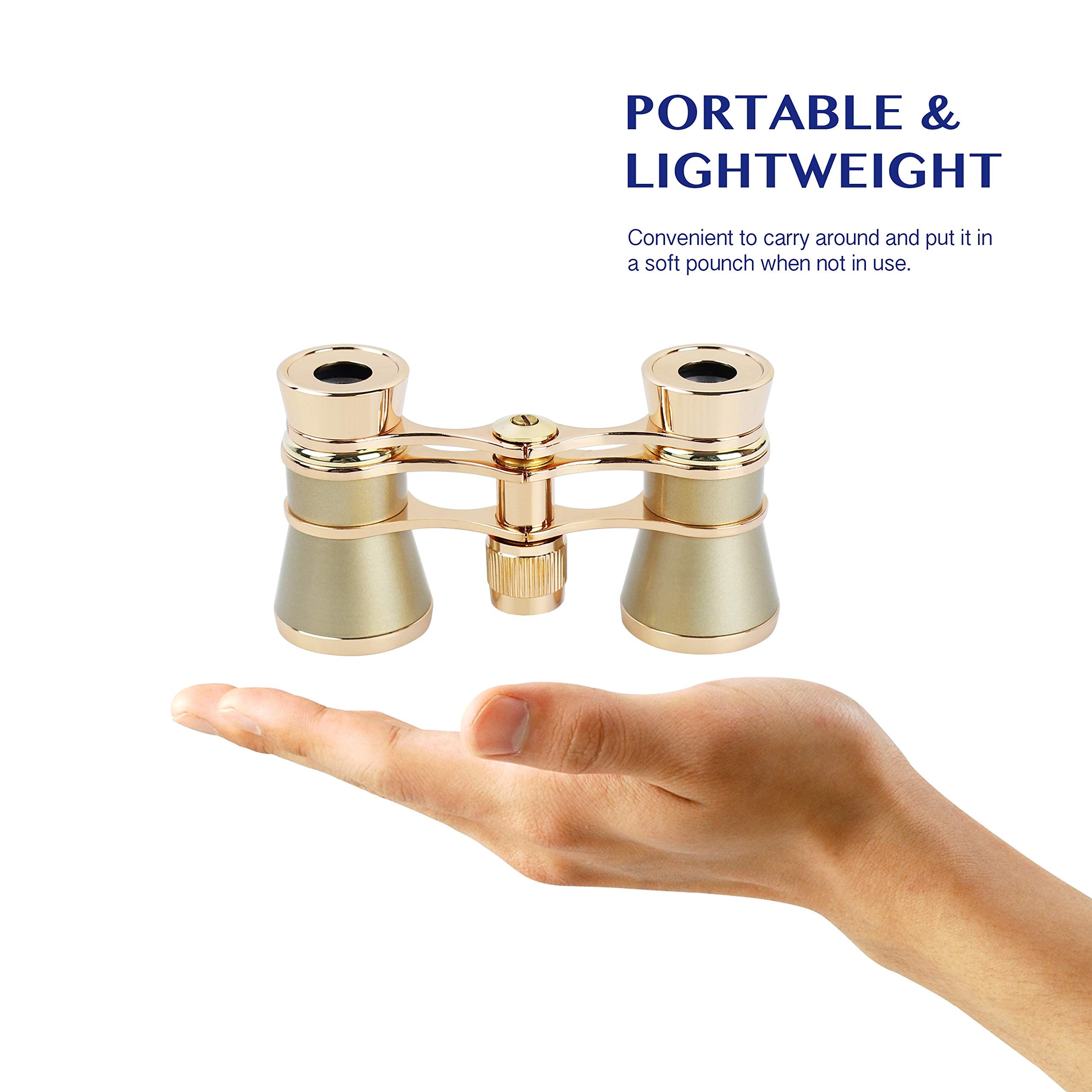 Aomekie Opera Glasses Binoculars 3X25 Theater Glasses Mini Binocular Compact With Chain For Adults Women Kids In Musical Concert