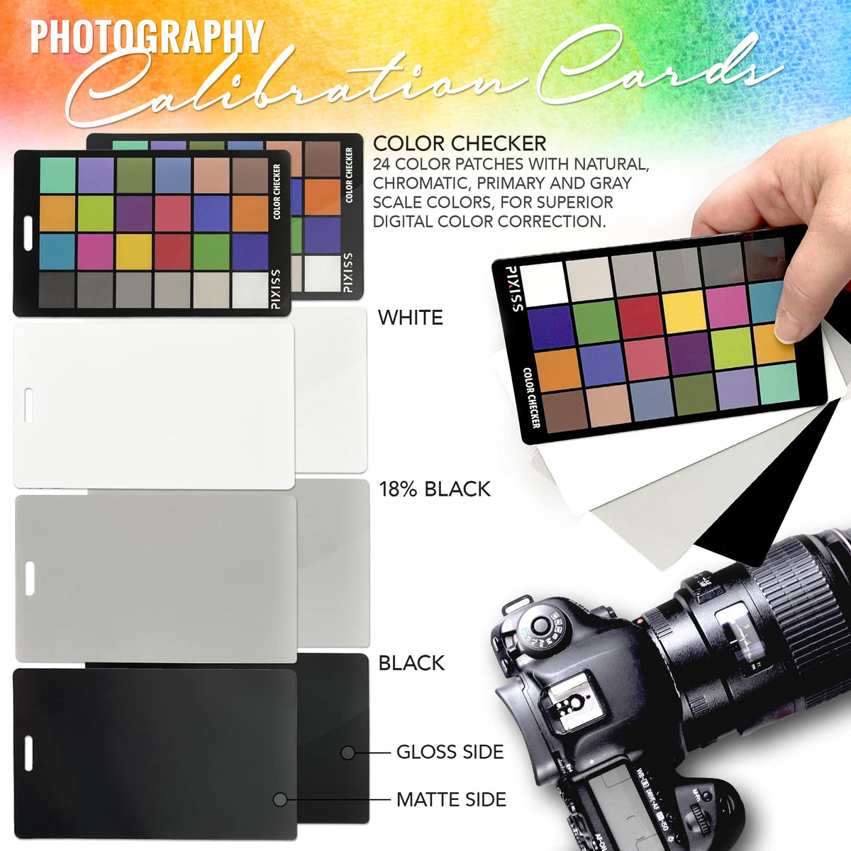 Camera Image Color Corrections Camera Color Correction White Balance Card, 4In1 Color Correction Card ...