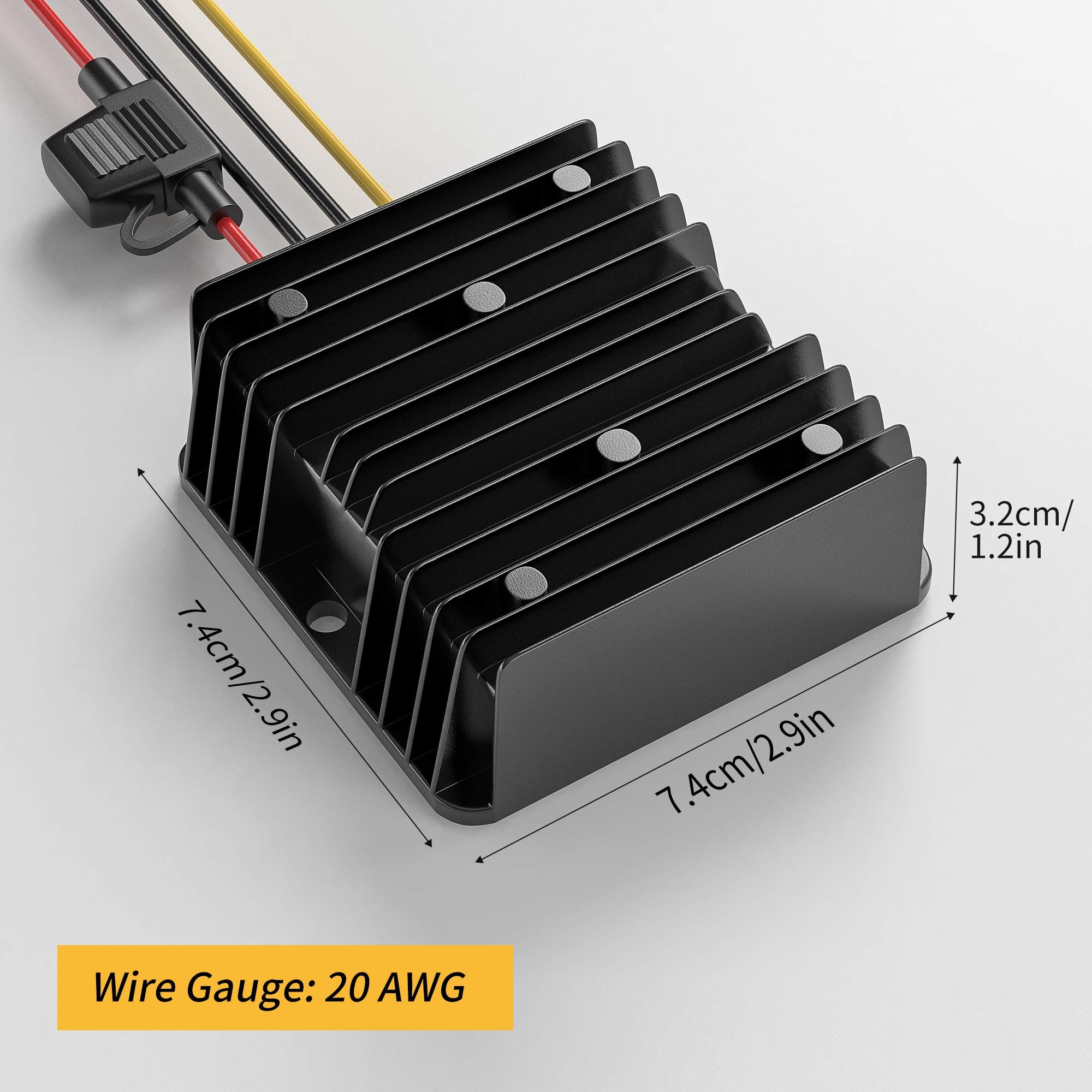 24V To 12V Step Down Voltage Converter, 30A 360W Power Adapter Converter With Fuse Waterproof, Voltage Transformer For Golf Cart