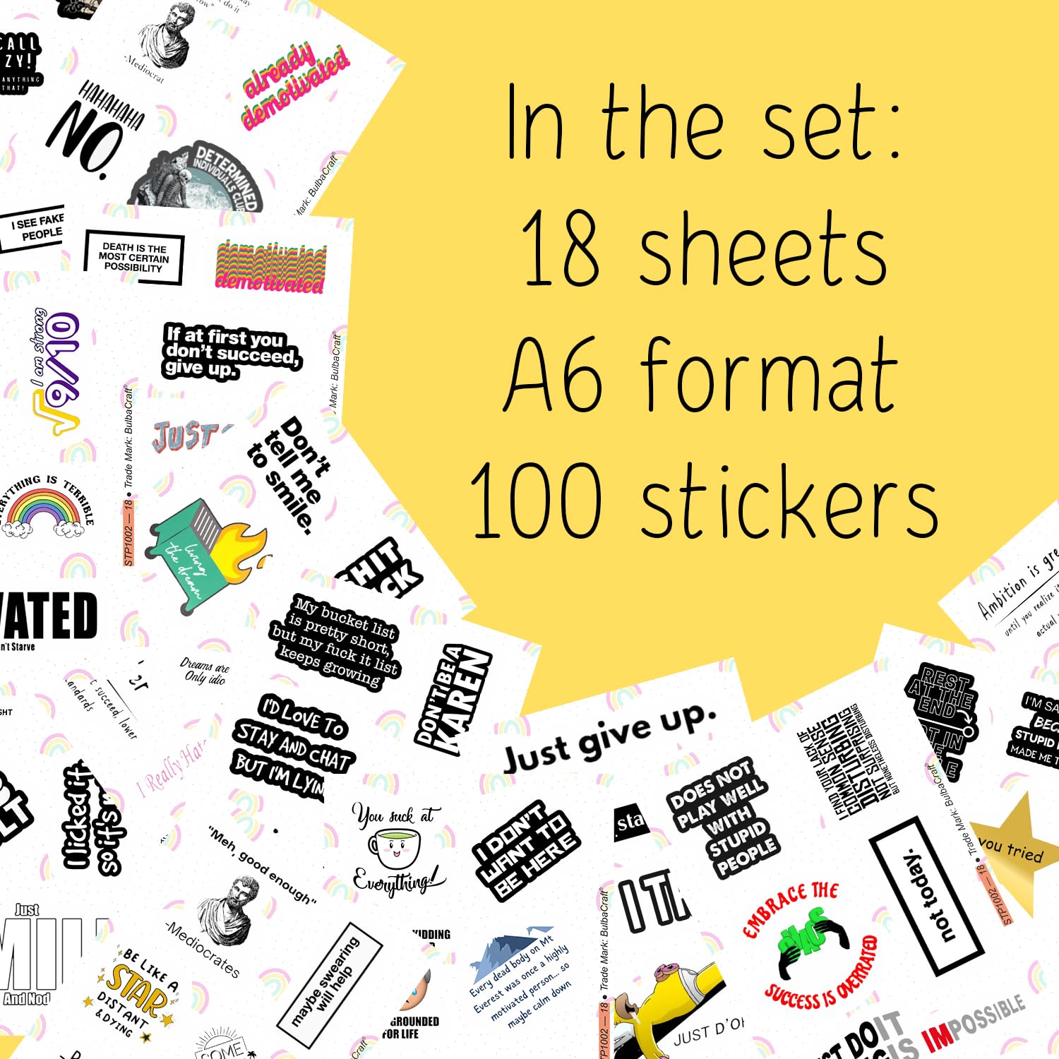 100Pcs Snarky Stickers, Sarcastic Stickers   Demotivational Stickers For Water Bottle And Laptop   Unmotivational Stickers, Funn