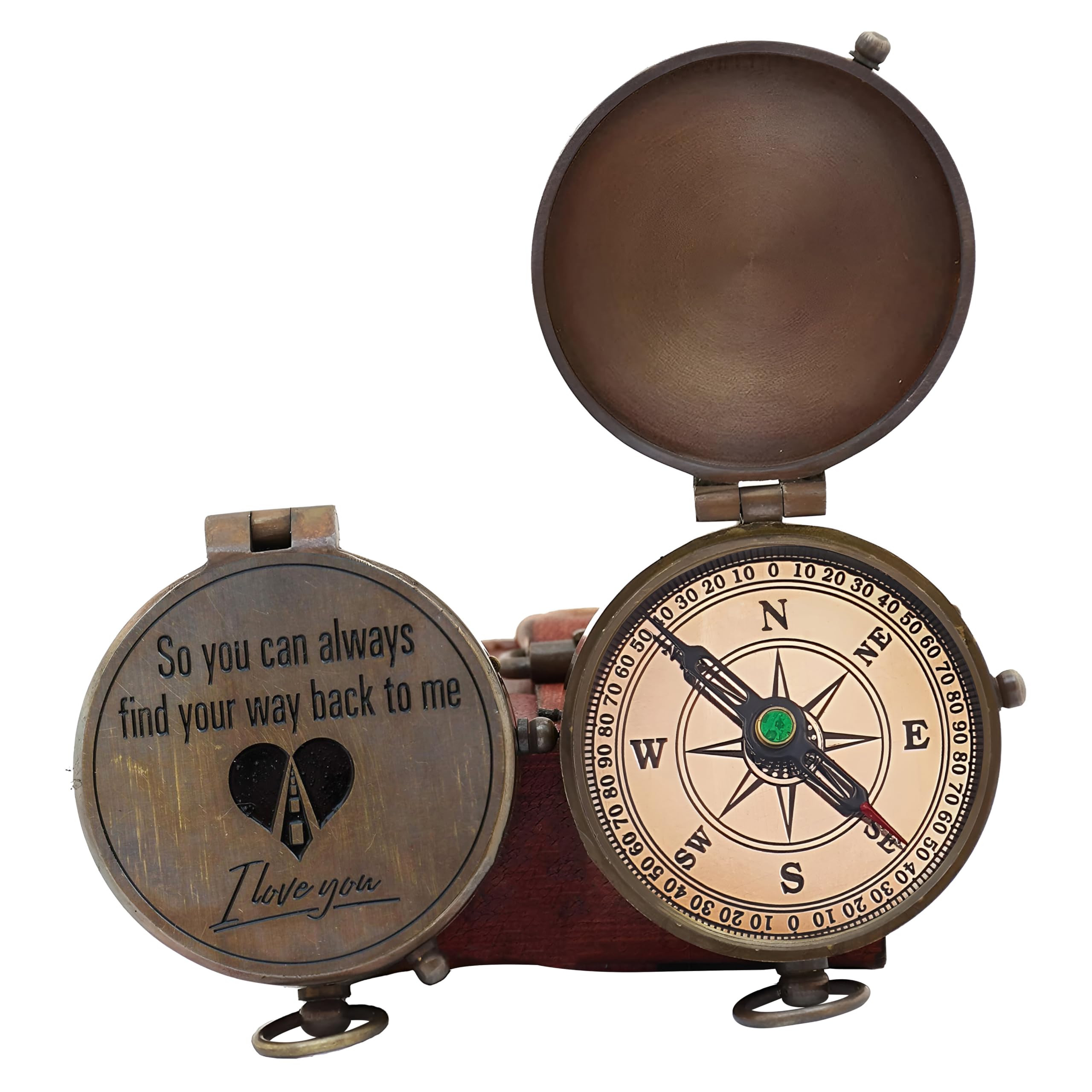 Engraved Brass Compass  Personalized Sundial Compass, Viking Compass Gift To Her, Nautical Gift For Boyfriend Perfect And Unique