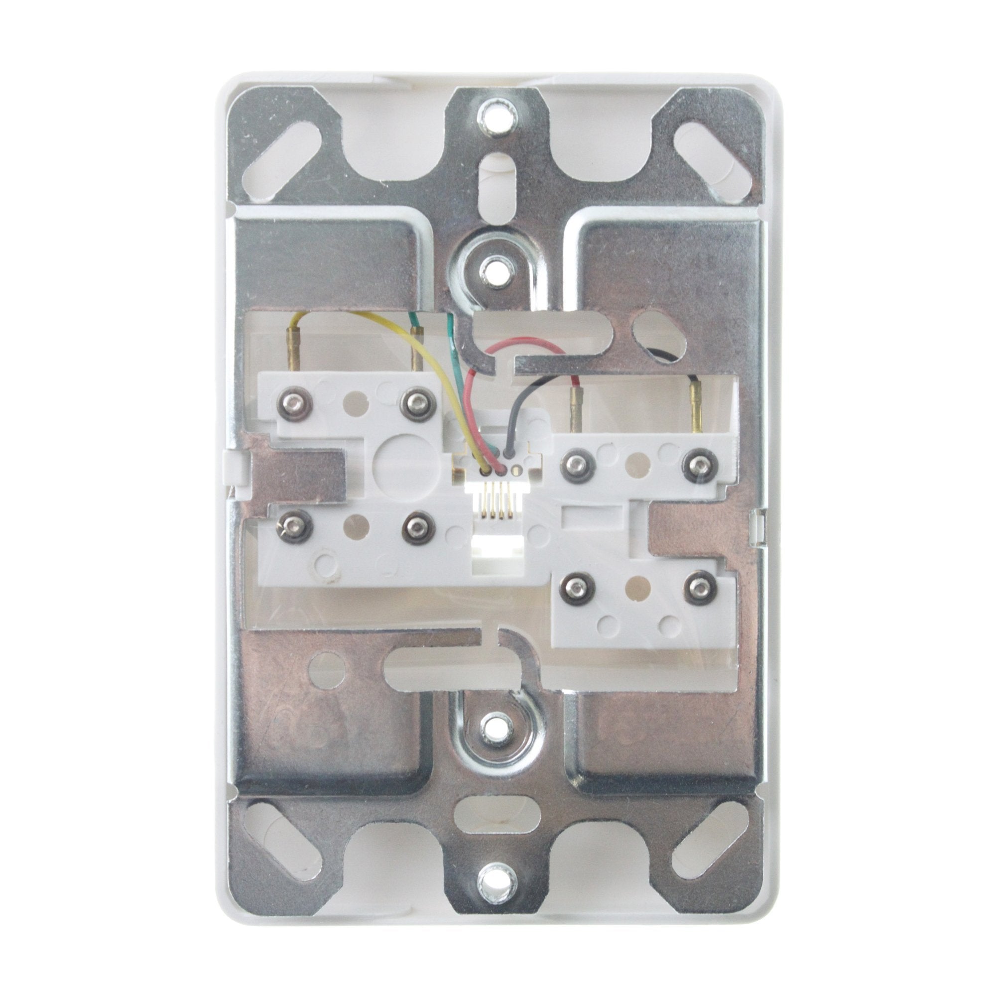 Leviton Telephone Wall Phone Jack, 6P4C, Screw Terminal, 40257-W, White