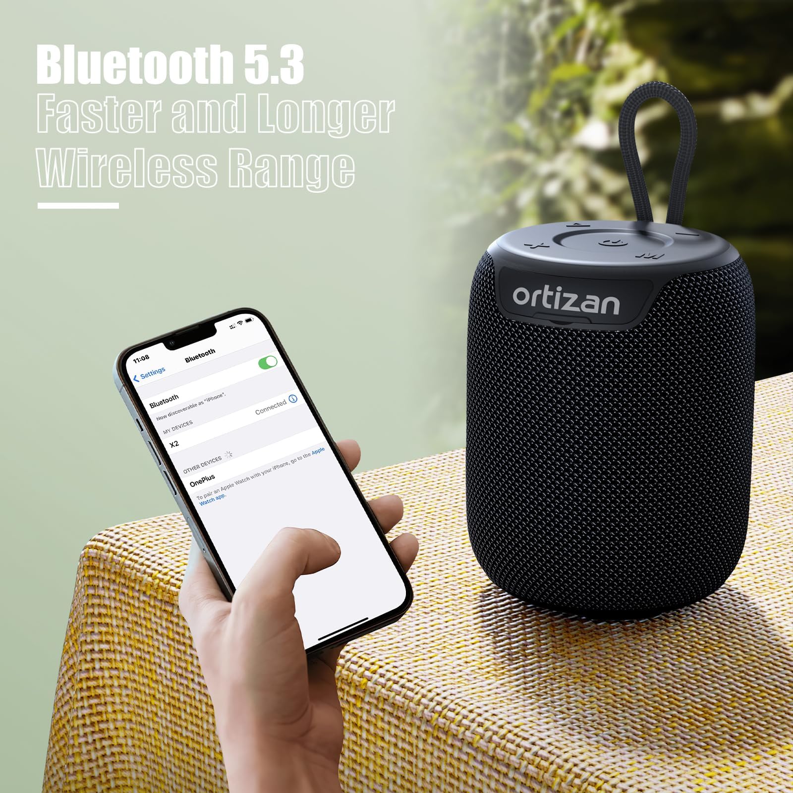 Ortizan Portable Bluetooth Speaker With Big Sound,Punchy Bass,Ipx7 Waterproof,15H Playtime,Bluetooth 5.3,Aux&Tf Card,Stereo Pair