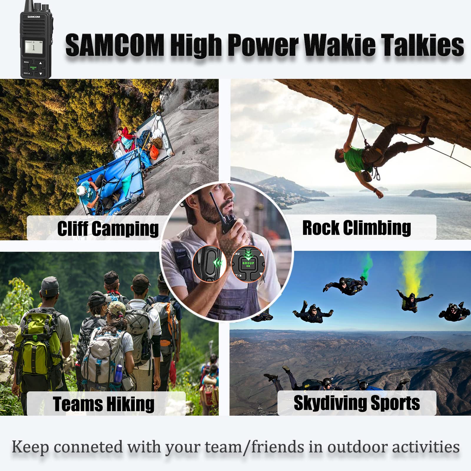 Samcom Fpcn10A Two Way Radios Long Range 3000Mah High Power, Heavy Duty Uhf Walkie Talkies 2 Way Radios Handheld With For Commercial Business Jobsite, Group Call, Vox, Programable, 2 Packs
