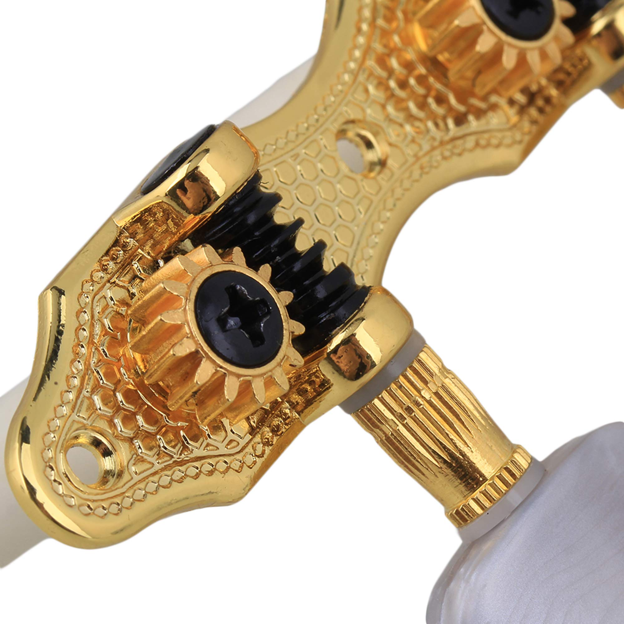 Yibuy Golden Classical Guitar Tuning Pegs Machine Heads Guitar Tuners W/ 8Pcs Screws