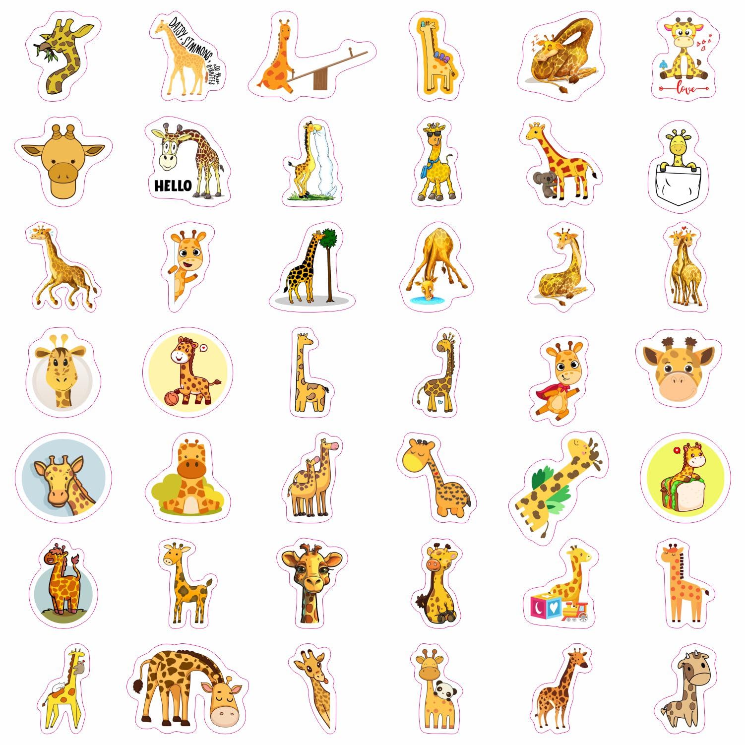 Giraffe Stickers For Water Bottle, Scrapbooking, Laptop Decals   Giraffe Party Favors, Decorations   Giraffe Stuff, Giraffe Item