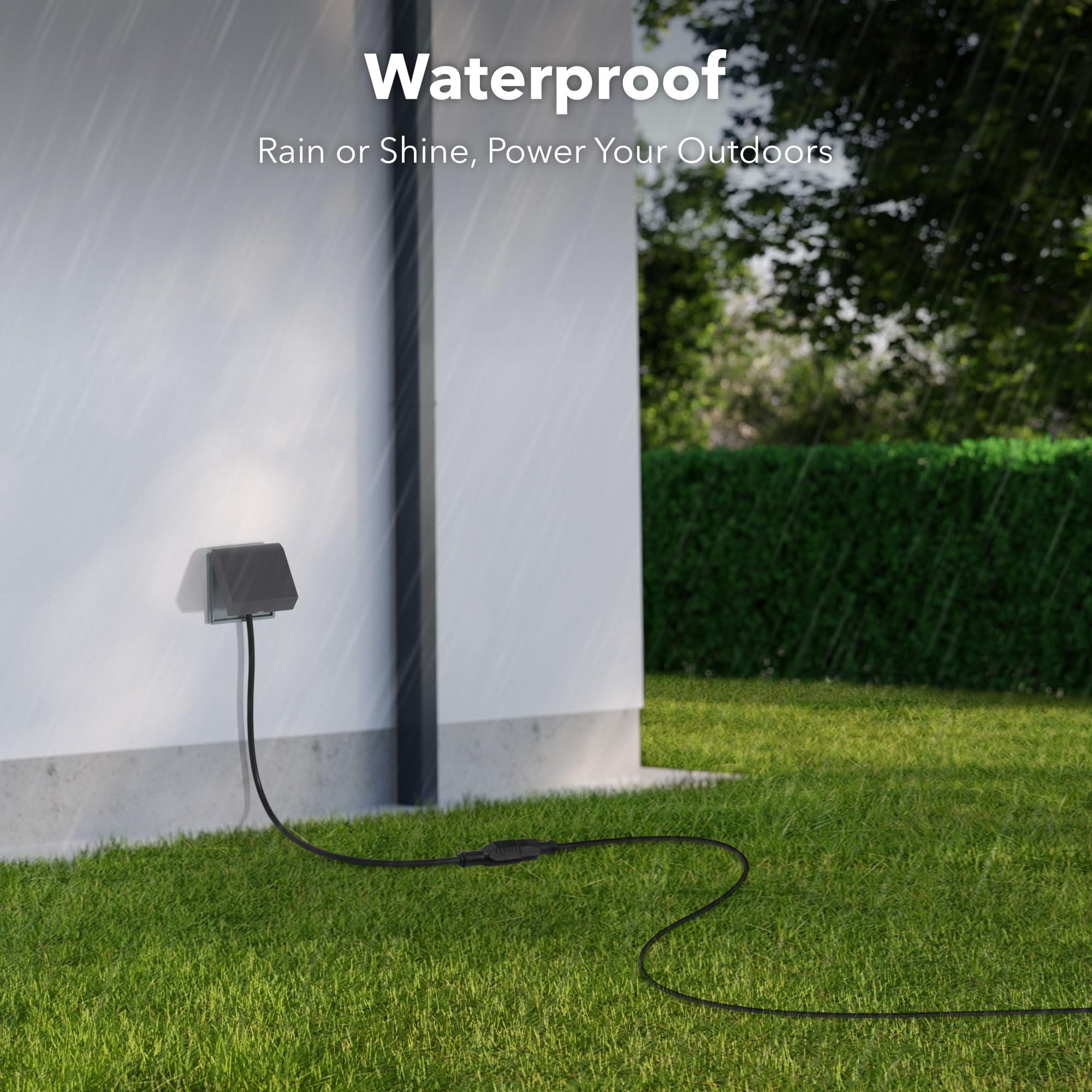 Bn Link 15 Ft Indoor/Outdoor Extension Cord 16/3 Sjtw, Black, Water & Weather Resistant, 3 Prong Grounded Plug For Landscaping &