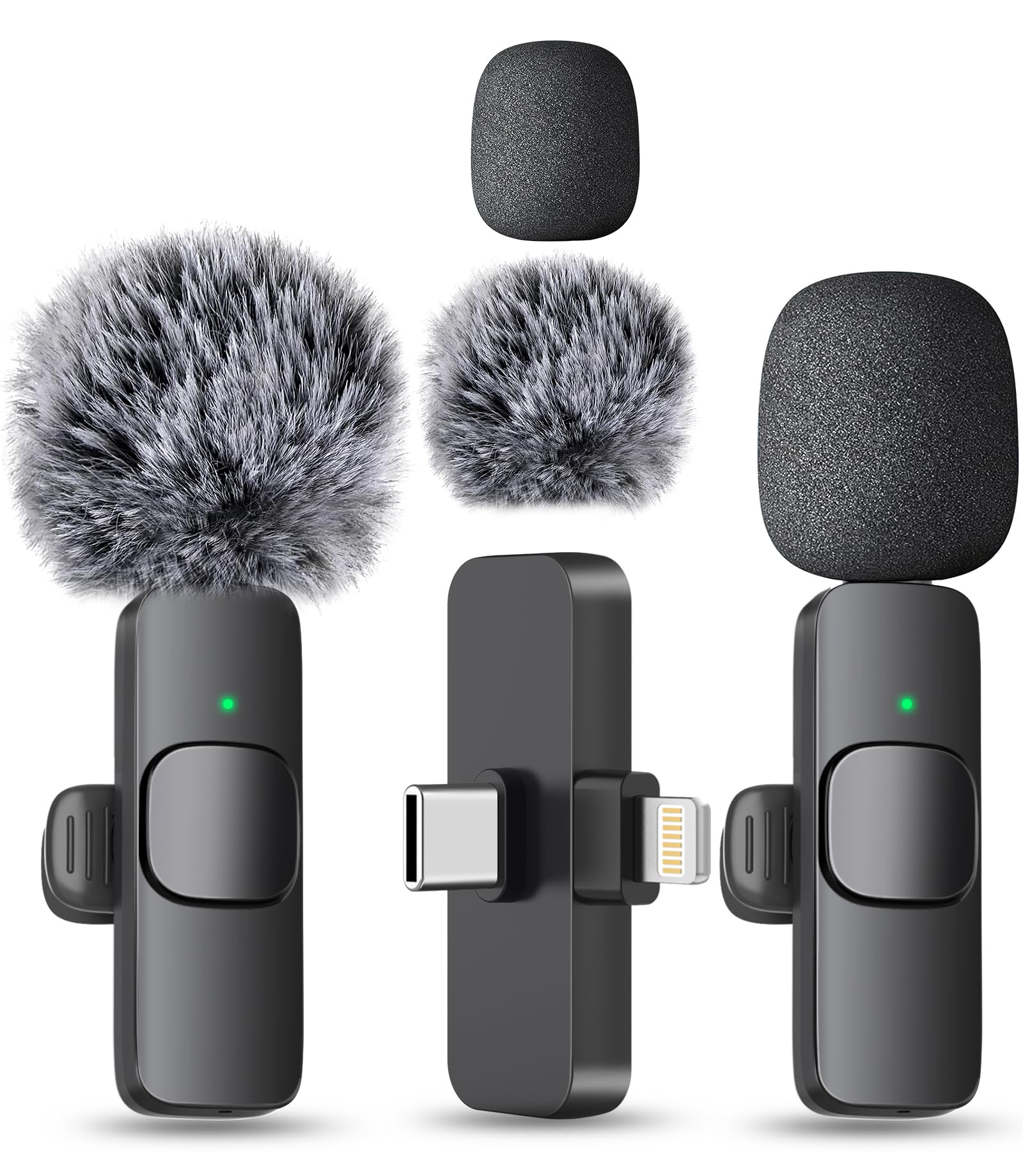 MAYBESTA Professional Wireless Mini Microphone for iPhone iPad Android - Bluetooth Lavalier Android Mic for YouTube Video Record