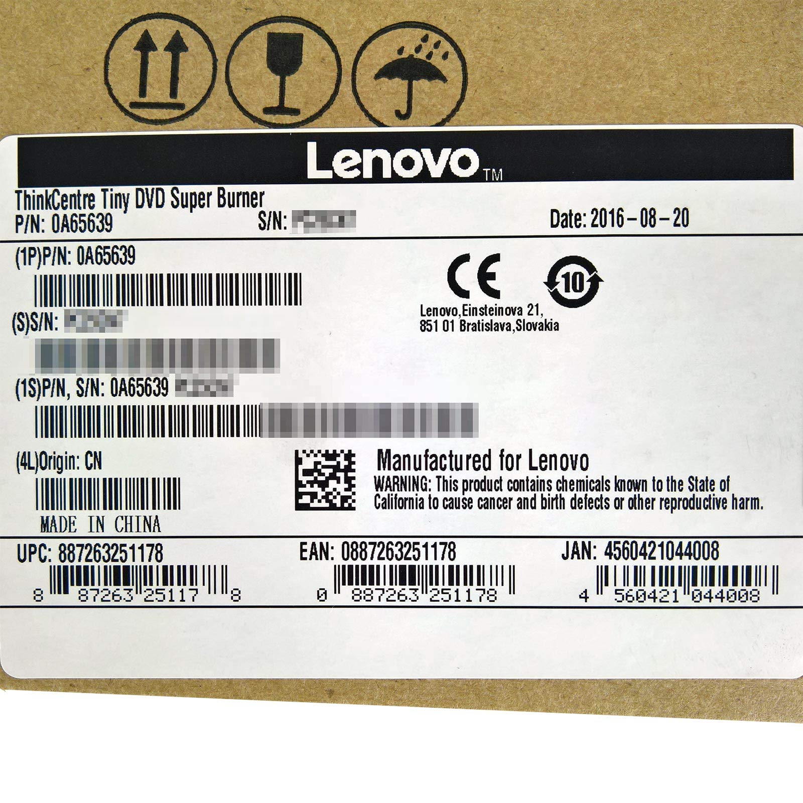 Lenovo Dvd-Rw/Dvd-Ram Internal Optical Drive 0A65639 Black