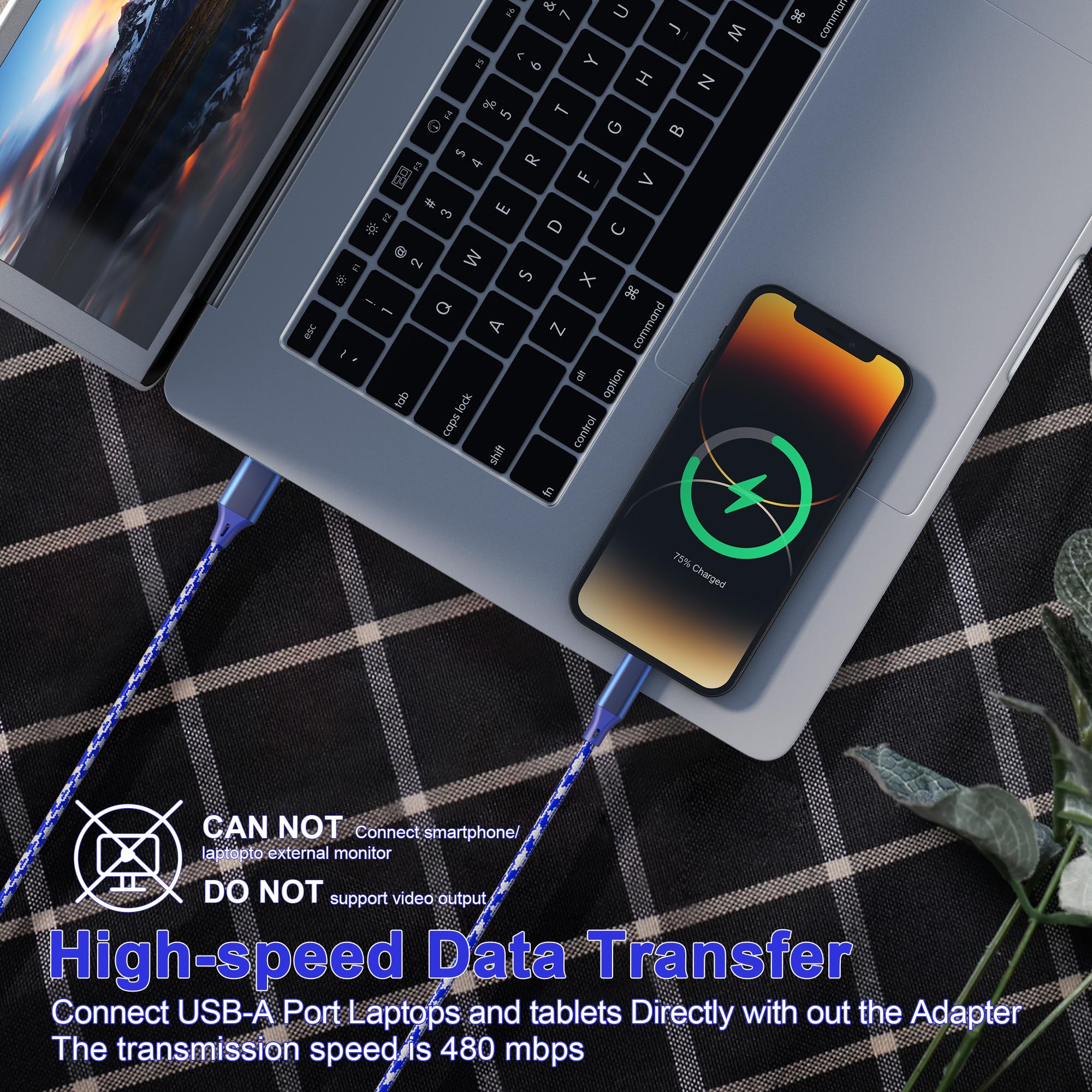 Long Iphone Charger 26Ft/8M [Apple Mfi Certified] Lightning Cable Extra Long Iphone Charger Cord Nylon Braided 2.4A Fast Charger Iphone Charger Cord For Iphone/Pad/Pod