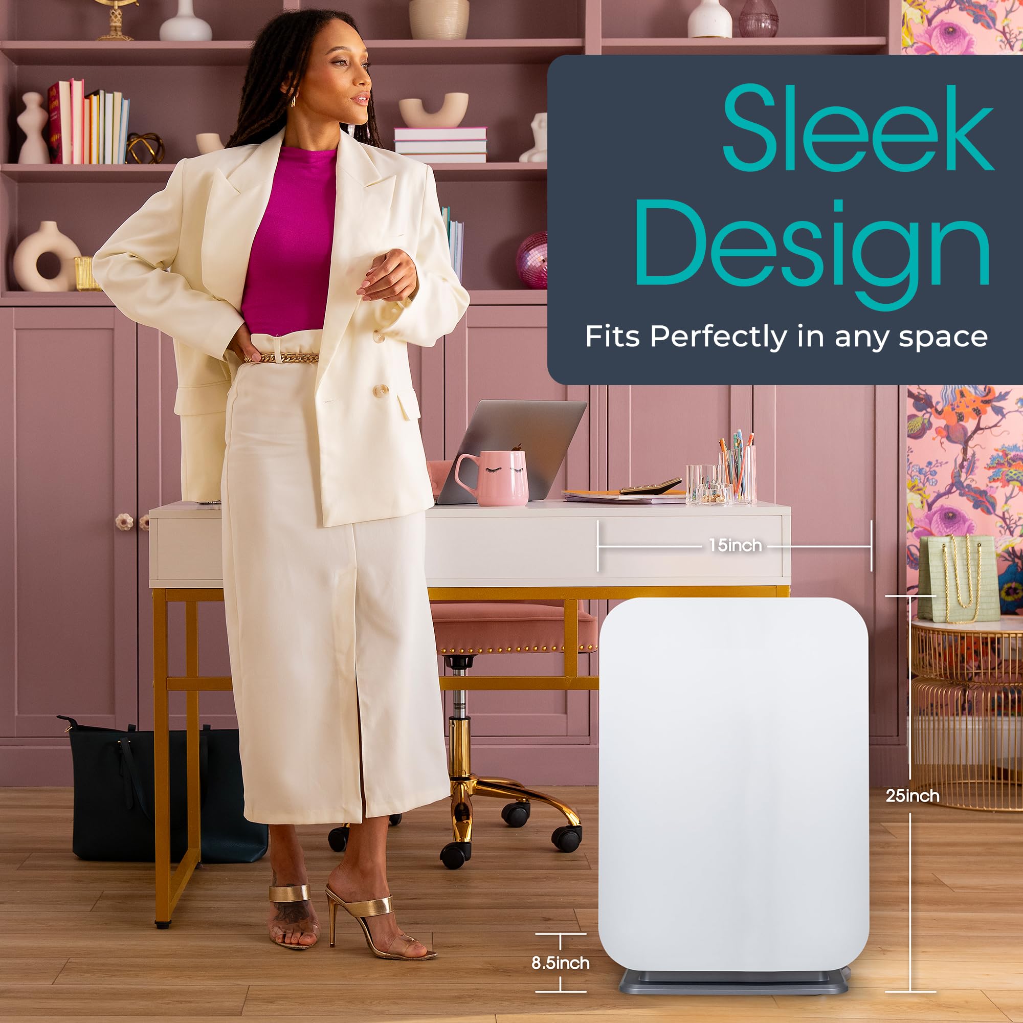 Alen Air Purifier Breathesmart Flex Hepa W/ Voc/Smoke Filter   1400 Sq. Ft   Perfect For Bedrooms   Captures Allergens, Dust, &