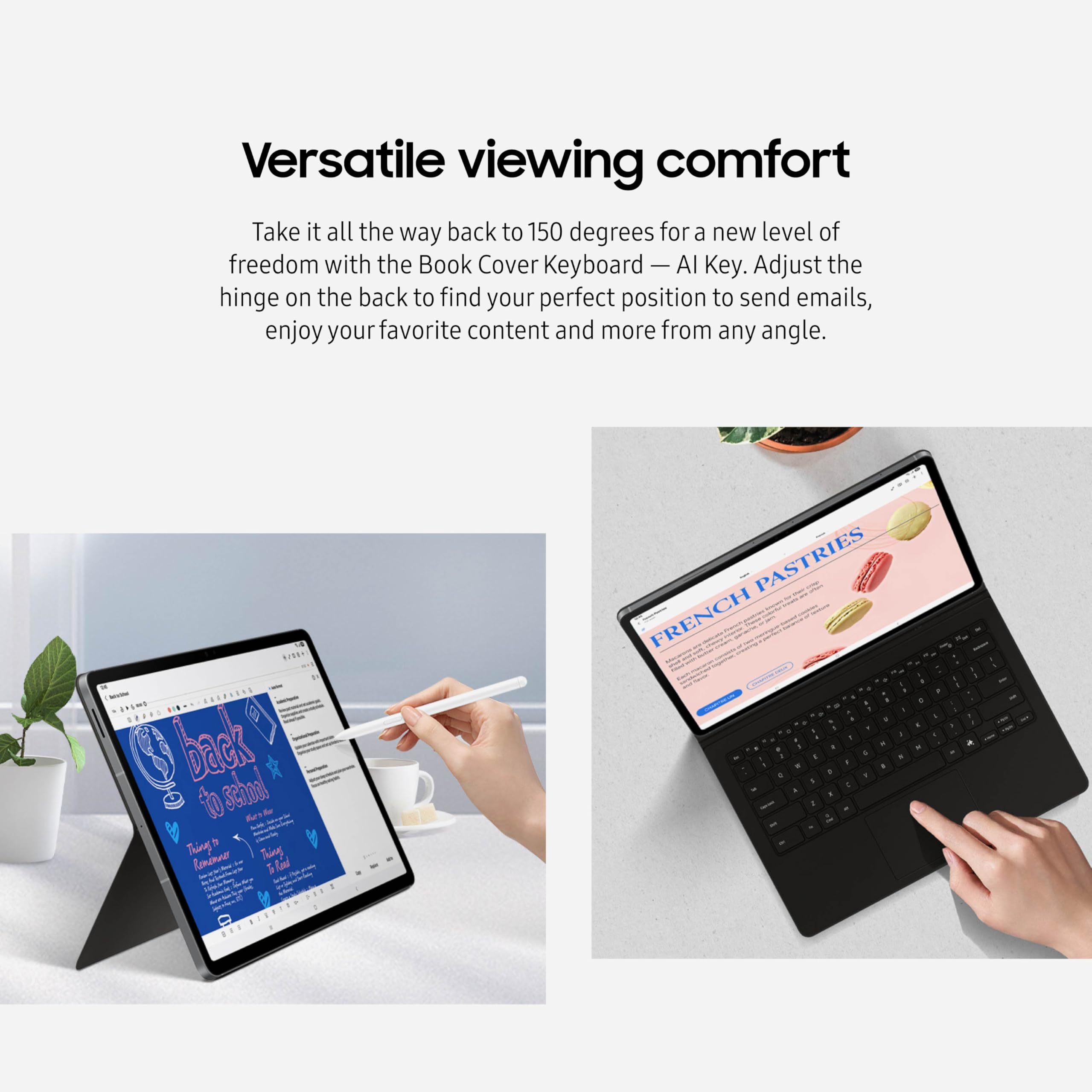 Samsung Galaxy Tab S9 | S9 Fe | S10 Fe, Fe Book Cover Keyboard Ai Key For Galaxy Tab S10 Fe, Detachable Platform, Pc-Like Experi