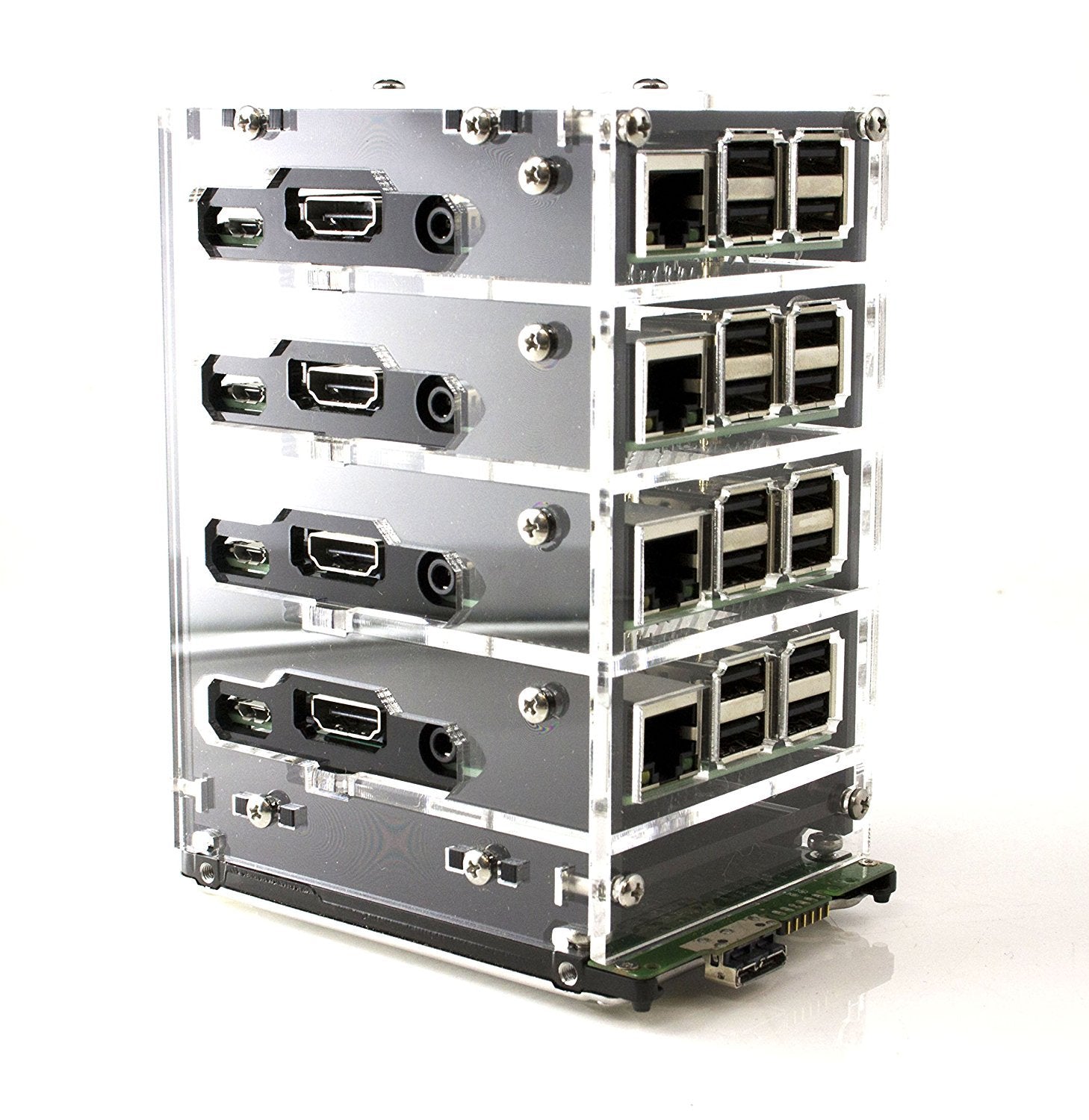 Bramble Box Fan Stack Case For Raspberry Pi3, Pi2 & Pidrive (4 Stack Black Ice) ~ By C4Labs (4 Stack, Black Ice)