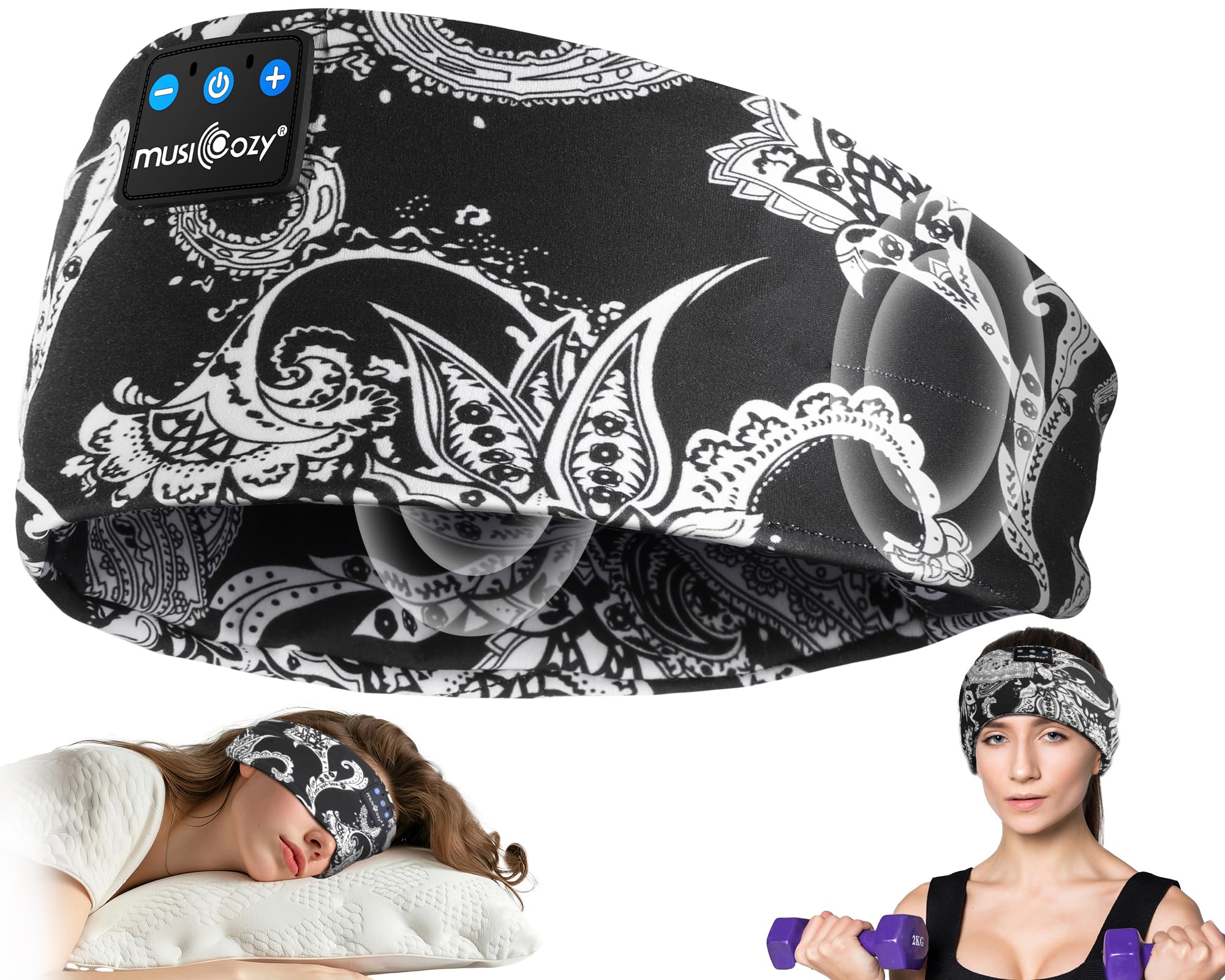 Musicozy Sleep Headphones Bluetooth Headband 5.4 Wireless Headband Headphones For Sleeping For Side Sleeper With Ultra Thin Hd S