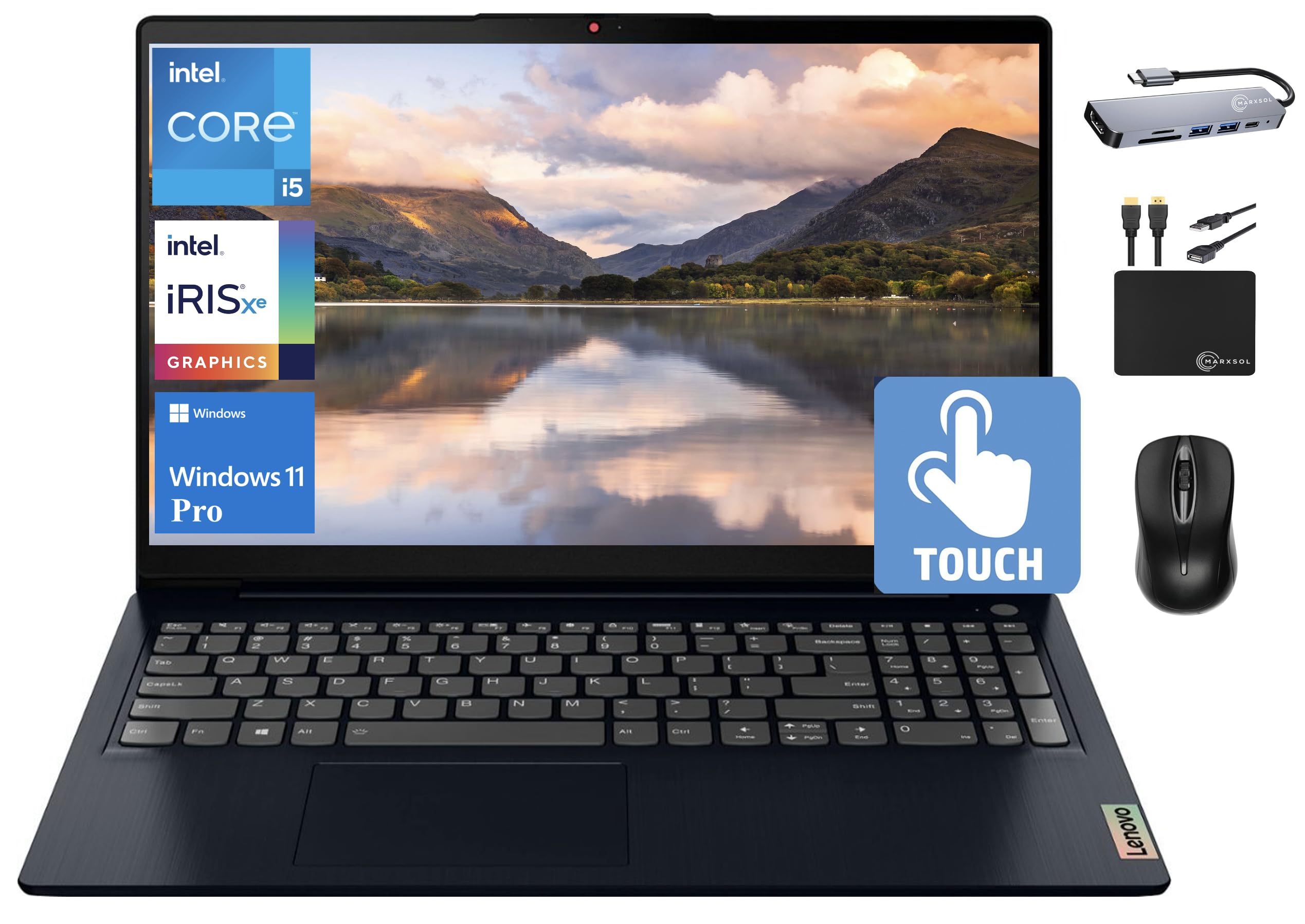 Lenovo Ideapad 3I Business Laptop 2024, 15.6'' Fhd Ips Touch Display, Intel Core I5 1155G7 (Up To 4.5Ghz), Intel Iris Xe Graphic