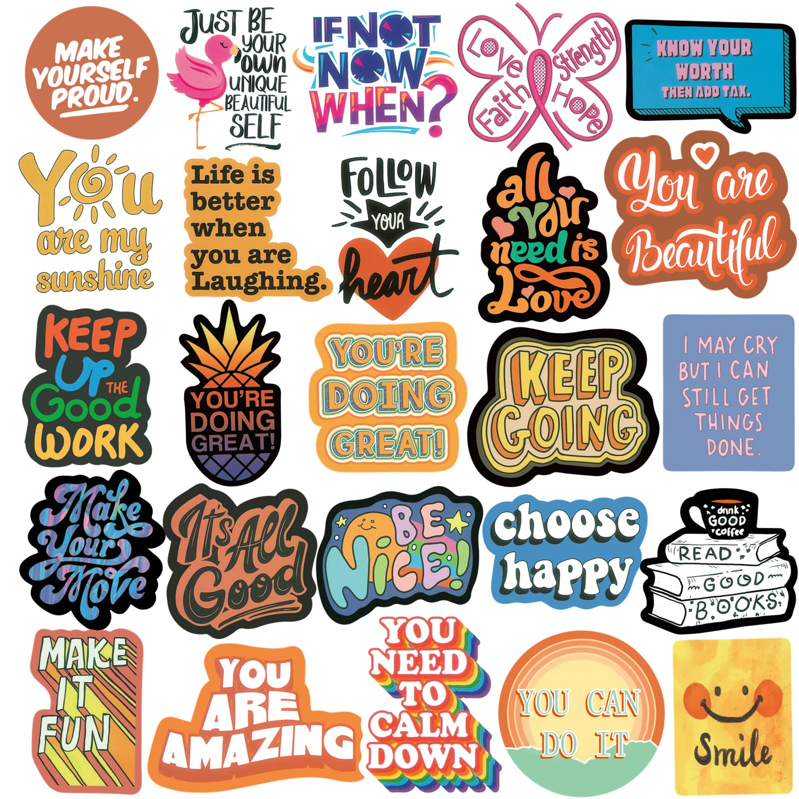 200Pcs Inspirational Stickers For Water Bottles, Motivational Stickers For Adults, Teens, Teachers, Vinyl Waterproof Laptop Stic