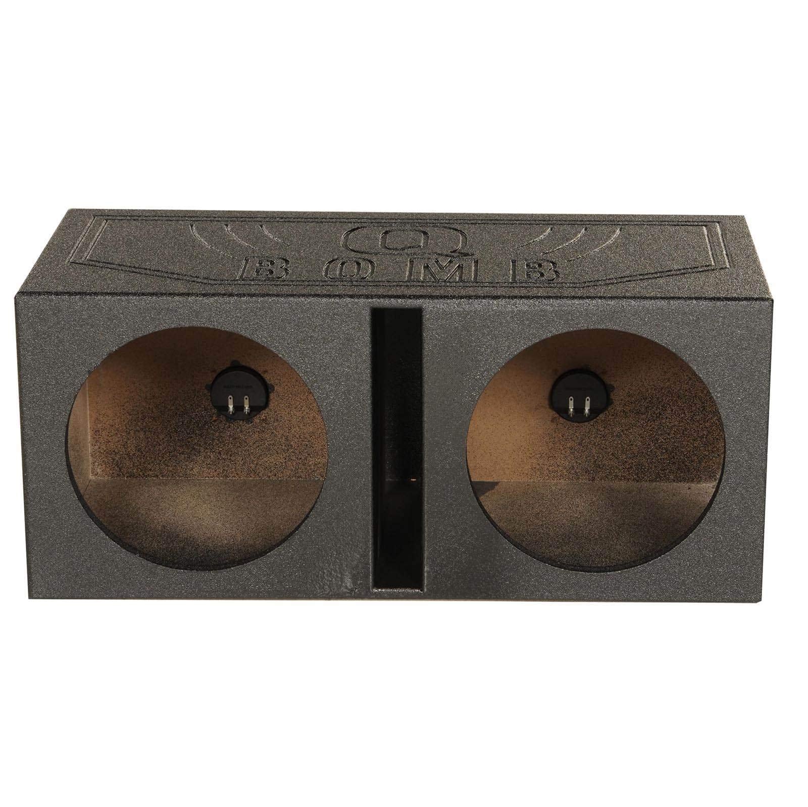 Qpower Qbomb8V Dual 8 Inch Vented Port Subwoofer Sub Box With Bedliner Spray