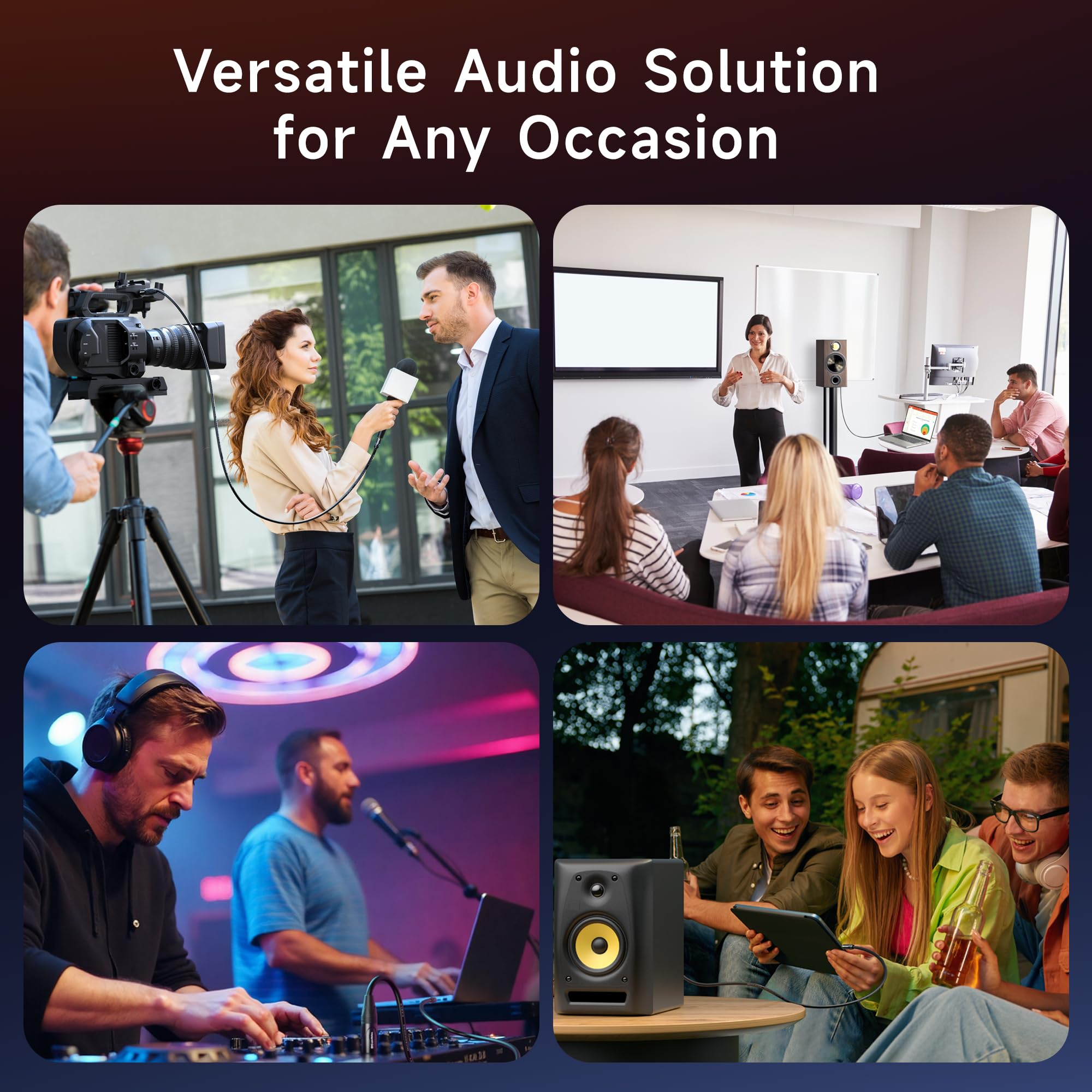 Cable Matters 35Mm To Xlr Cable 6 Ft, Male To Male Xlr To 18 Inch Cable, Xlr To 35Mm Cable, Campatible With Iphone, Ipod, Mp3 Pl