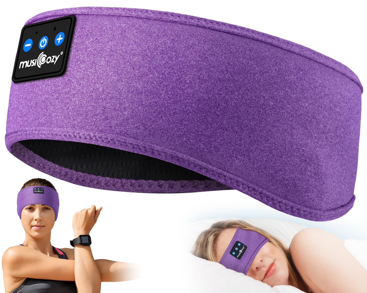 Musicozy Bluetooth 5.2 Headband Sleep Headphones Headband Headphones Sports Wireless Music Earphones Eye Mask Earbuds For Workou