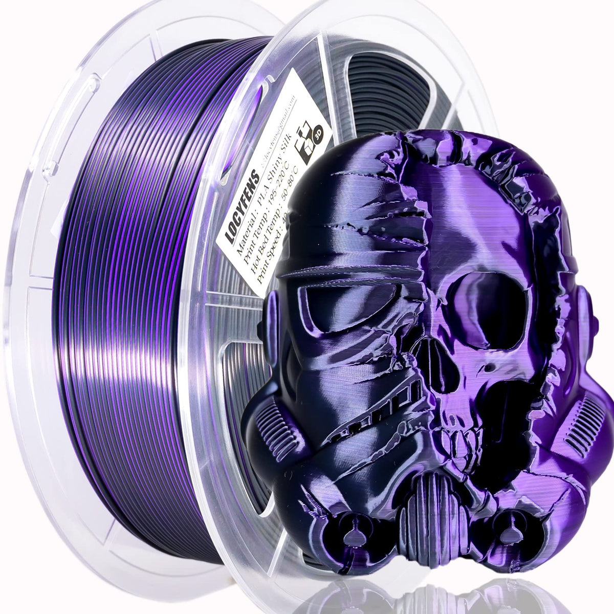 Locyfens Pla Filament 1.75Mm, 2 In 1 Coextrusion Filament, Silk Pla Dual Color Black Purple 3D Printer Filament, 1.75 Pla Filame