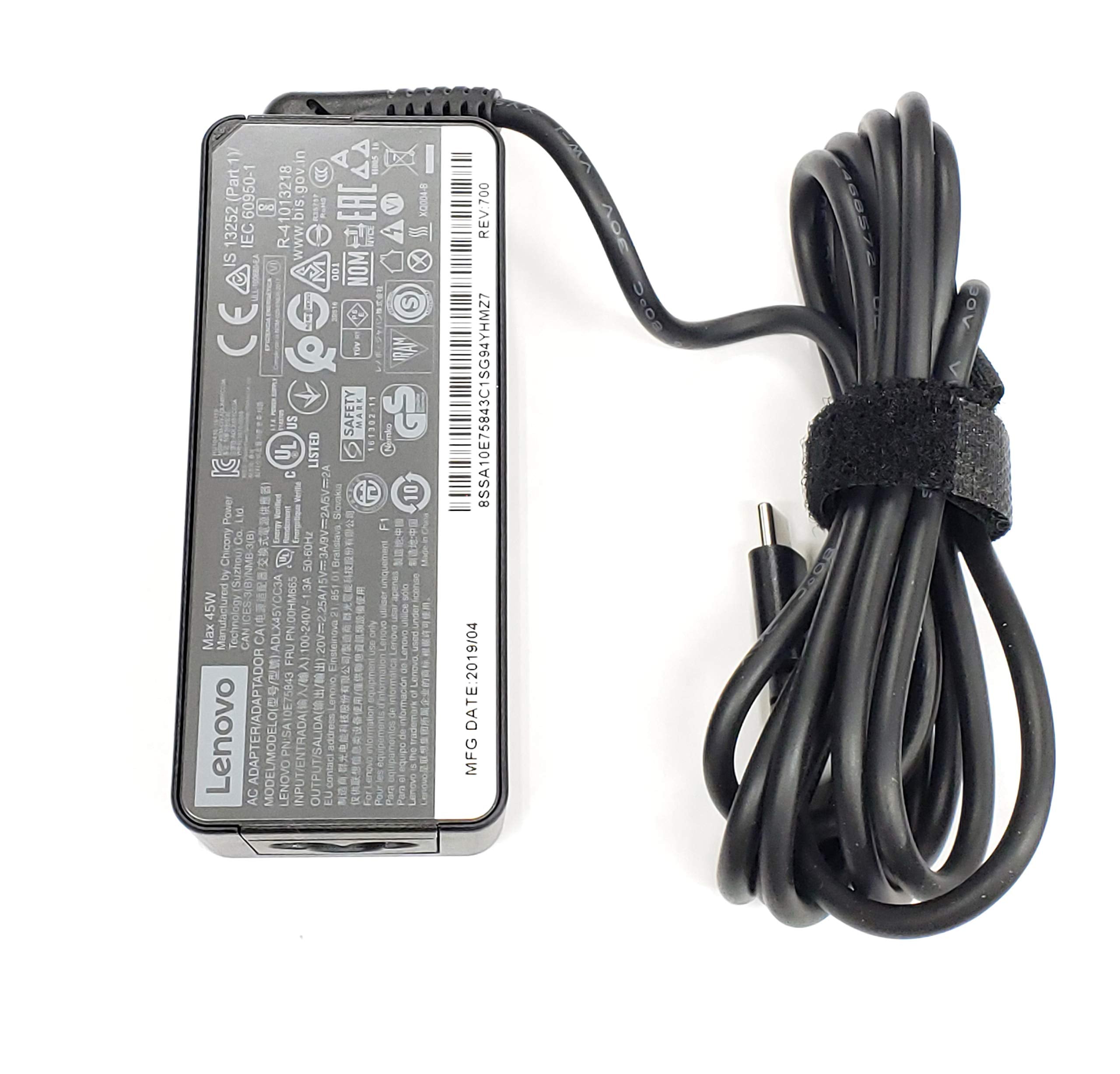 Laptop Charger 45W Watt Usb Type C Ac Power Adapter - Thinkpad Yoga Miix,X280 T480 T480S T580 E480,Miix5 Pro,X1 Carbon 2017 2018