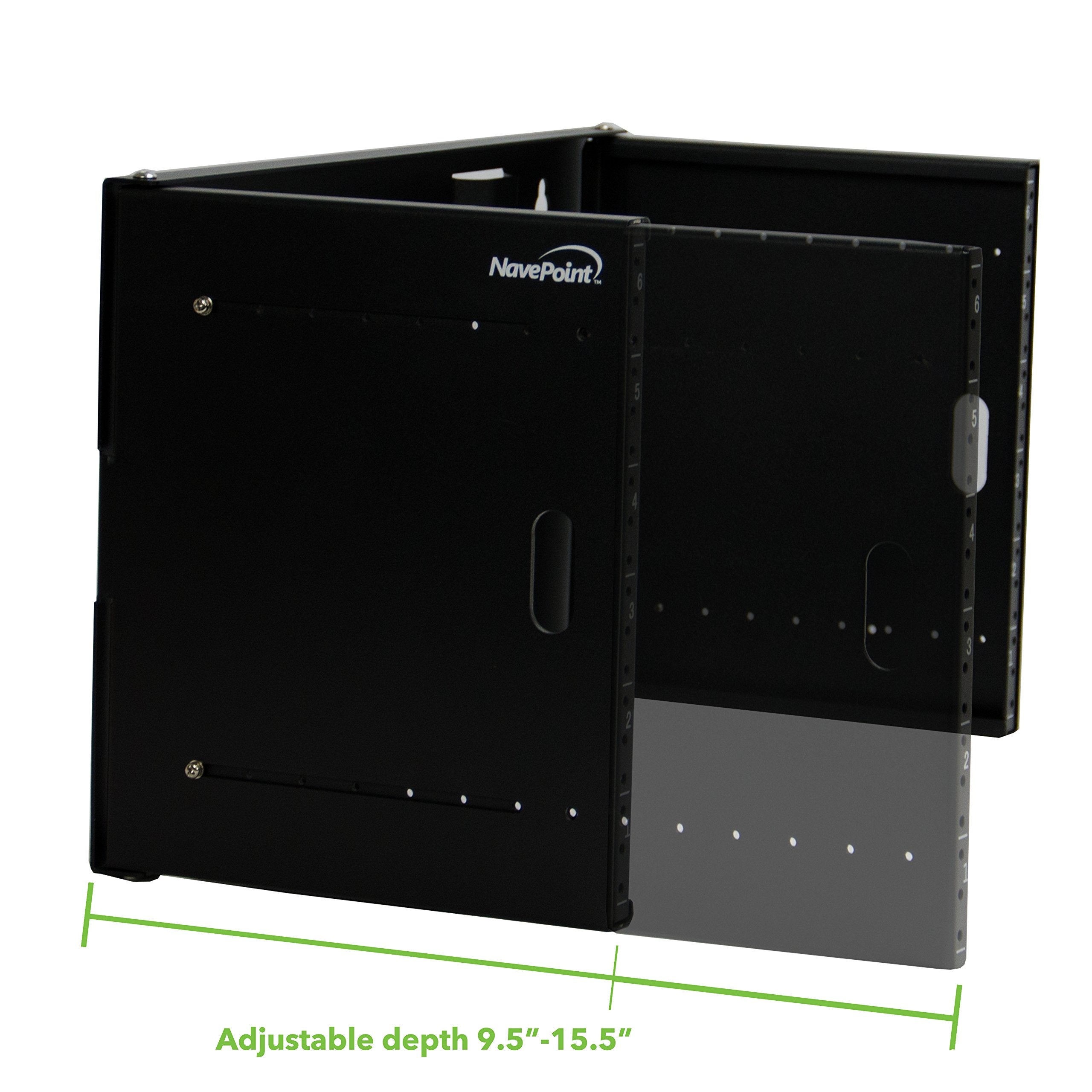 Navepoint 6U Patch Panel Bracket Wall Mount Patch Panel Rack For 19    Networking Equipment   Expandable Mounting Depth 9.5    T